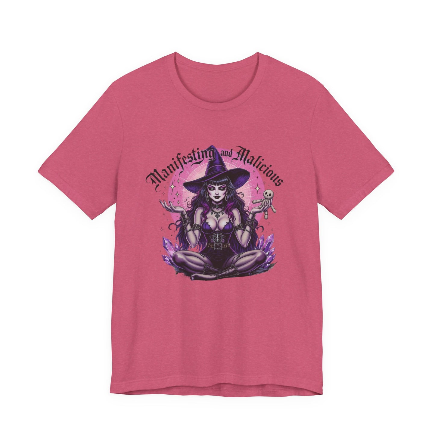Witchy Manifesting Tee, Unisex Short Sleeve Shirt, Magician Graphic T-Shirt, Boho Style Top, Halloween Gift, Spiritual Empowerment Apparel