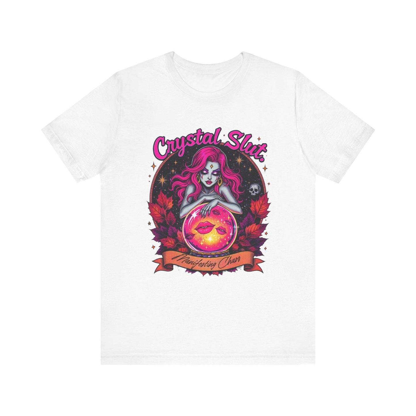 Crystal Slut Graphic Tee, Fun Halloween Shirt, Spooky Season Apparel, Gift for Witch Lovers, Unisex Halloween T-Shirt