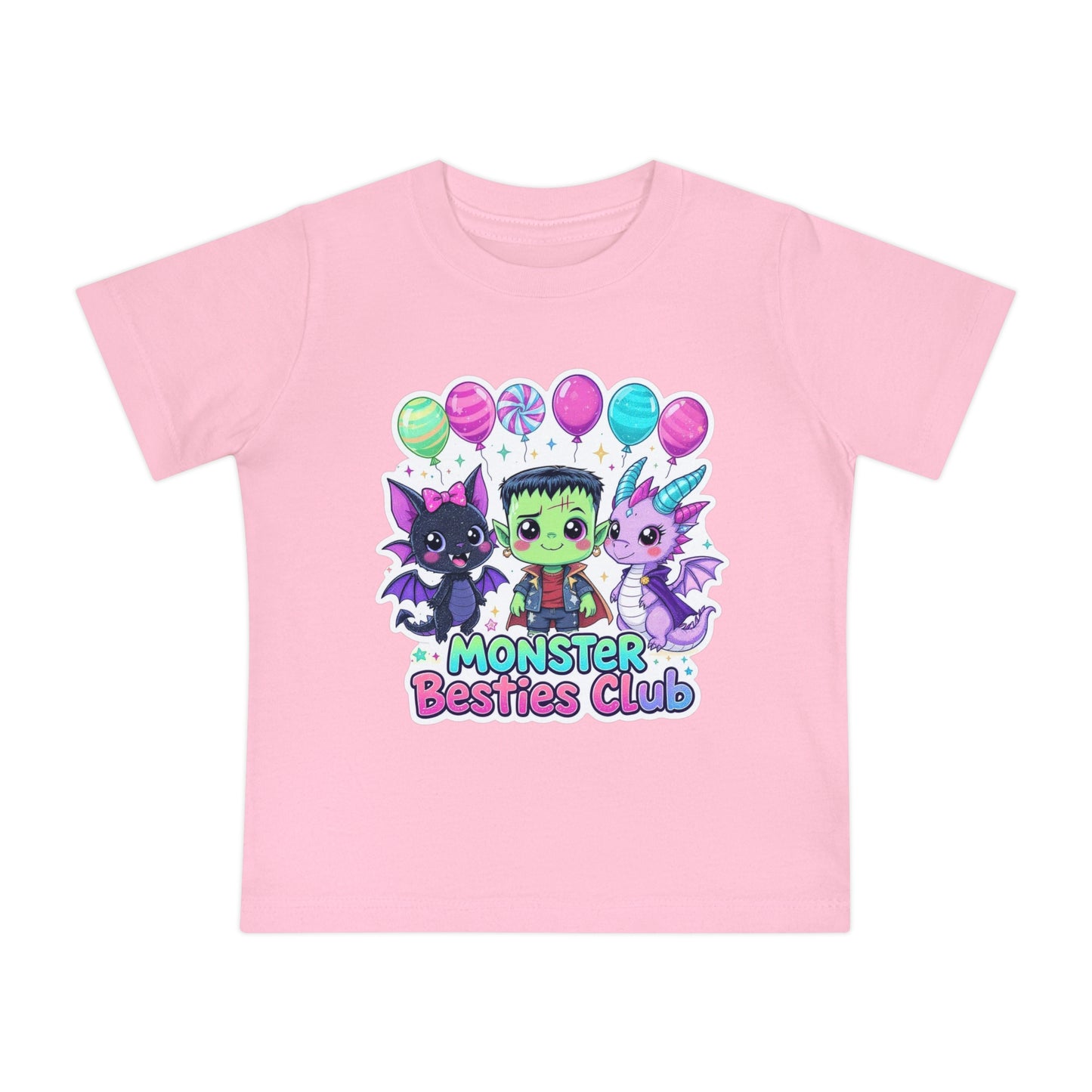 Adorable Monster Besties Club Baby T-Shirt, Cute Kids Tee, Birthday Gift, Halloween Outfit, Playful Apparel