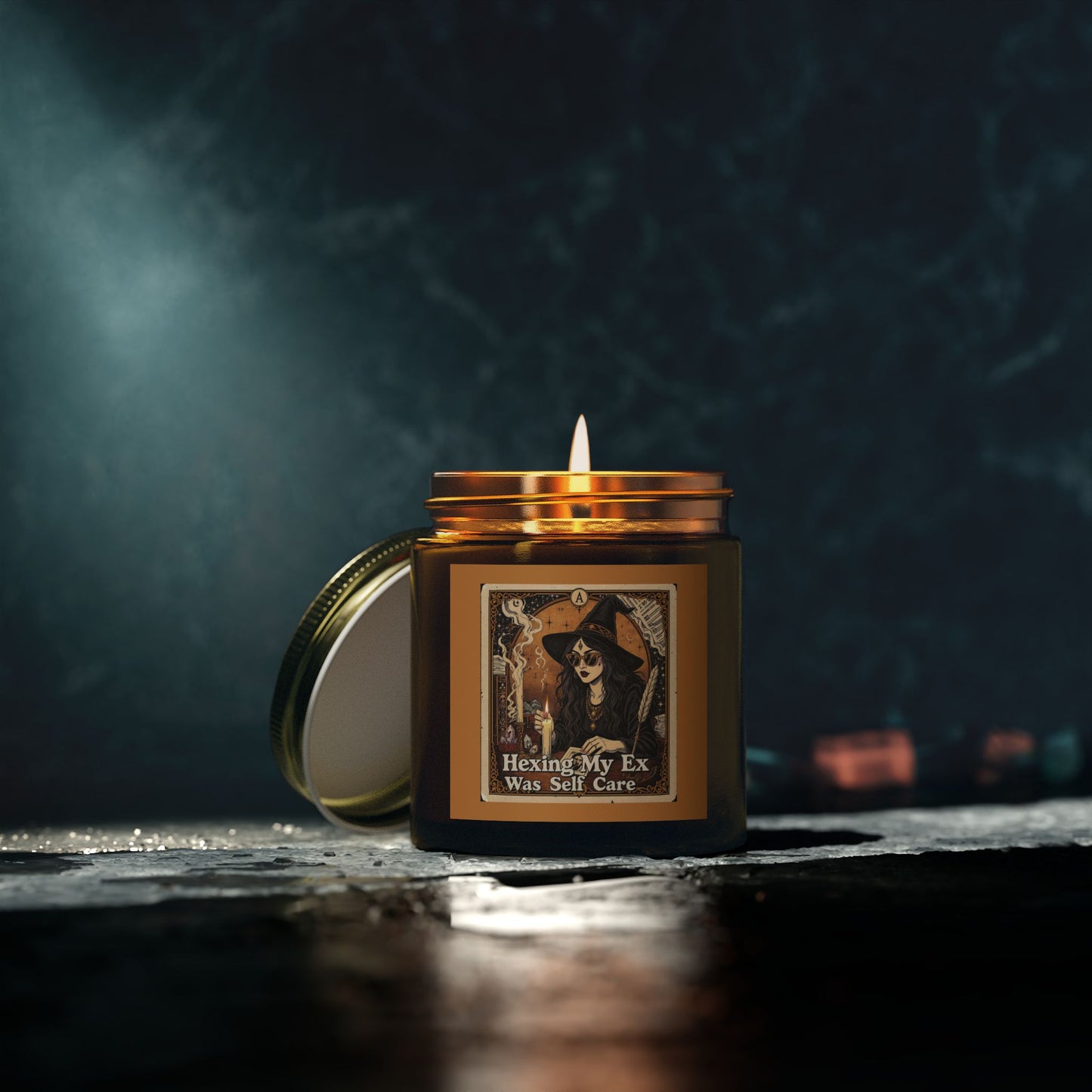 Hexing My Ex Scented Candle, Self Care Gift, Witchy Home Decor, Relaxing Aromatherapy, Cozy Gift for Friends, Halloween Decor