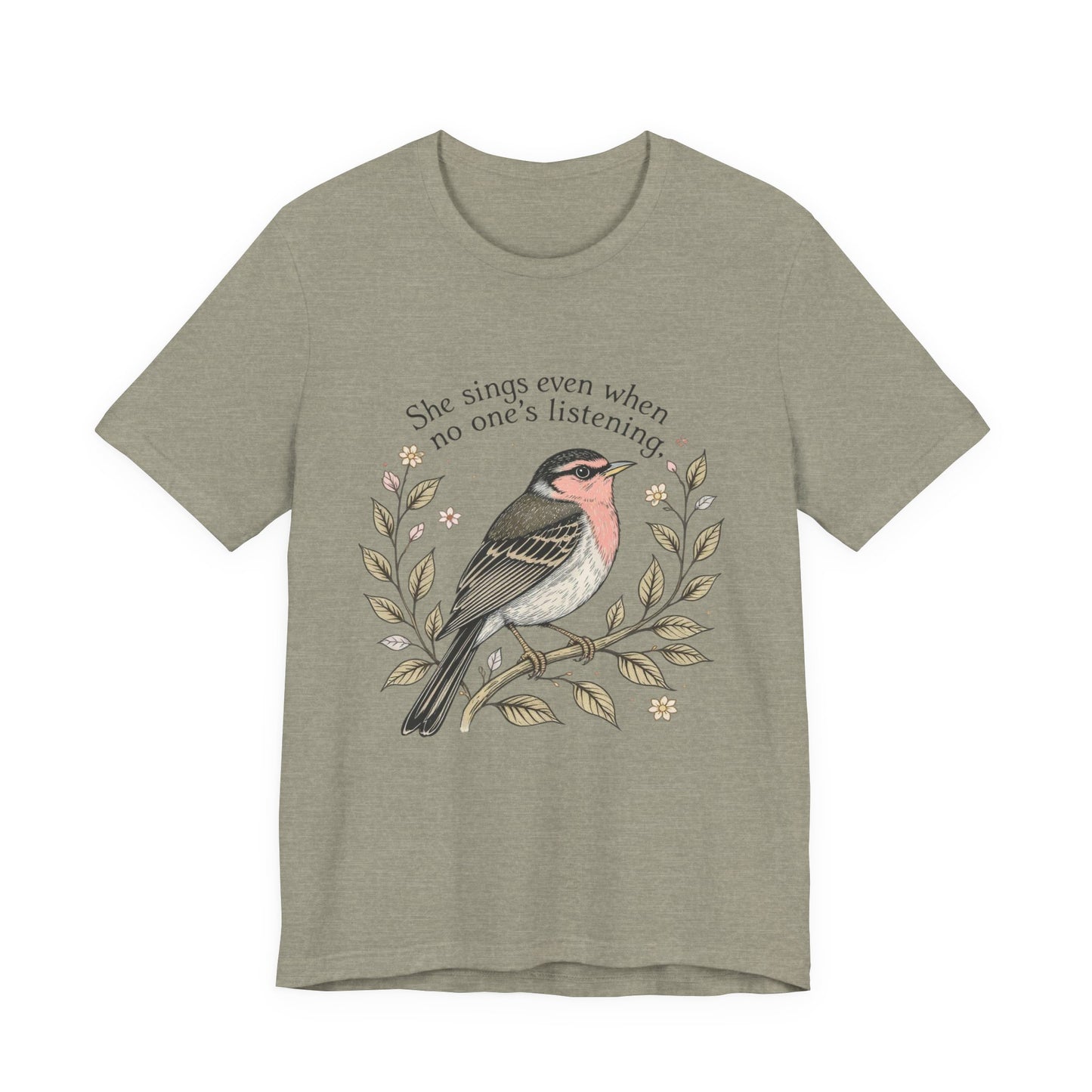 Nature-Inspired Inspirational T-Shirt, Bird Graphic Tee, Music Lovers Gift, Eco-Friendly Apparel, Casual Summer Style