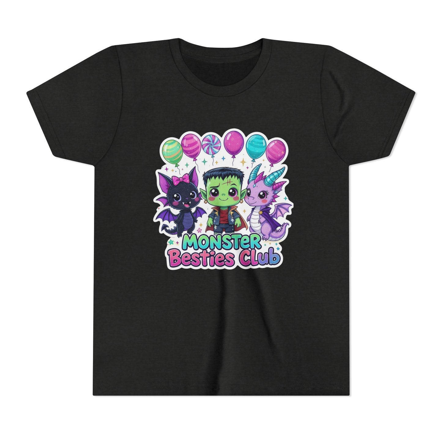 Monster Besties Club Halloween Tee, Kids Shirt, Children's Costume, Spooky Friends Graphic Top, Scary Creatures T-Shirt