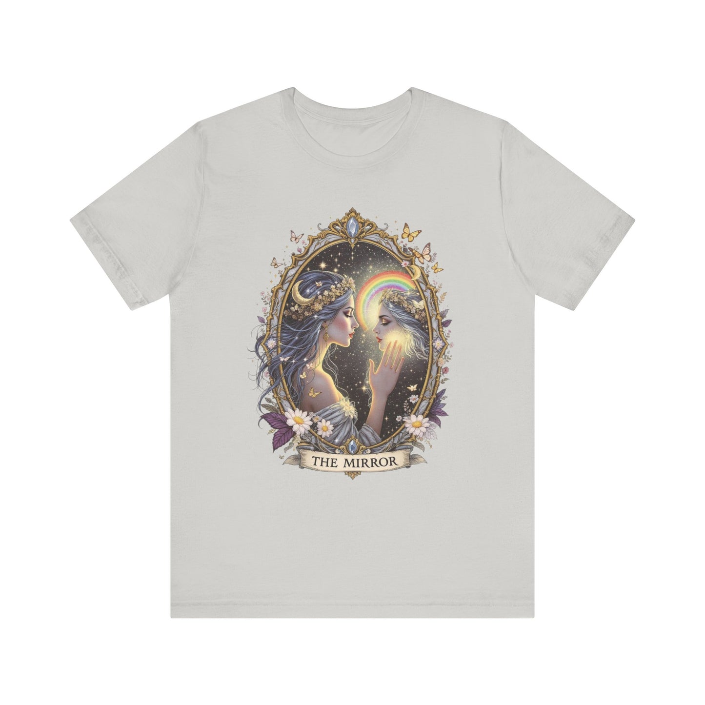 Enchanting Mirror Graphic Tee for Dreamers, Boho T-shirt, Magical Vibes, Gift for Her, Self-Discovery Top, Pride T-Shirt