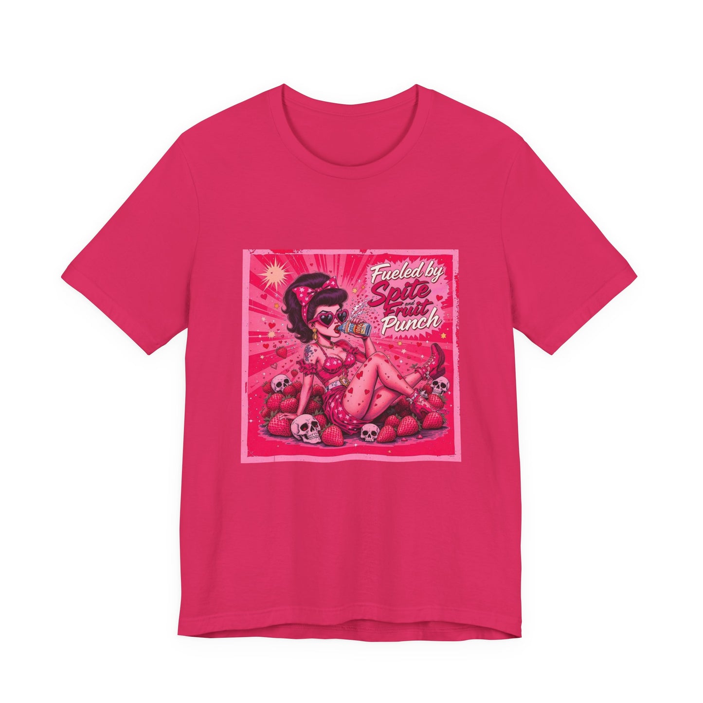 Sassy Pin-Up Tee: Fuelled by Coffee & Princess Vibes, Trendy Graphic Tee, Vintage Style Shirt, Perfect Gift for Coffee Lovers, Casual Wear