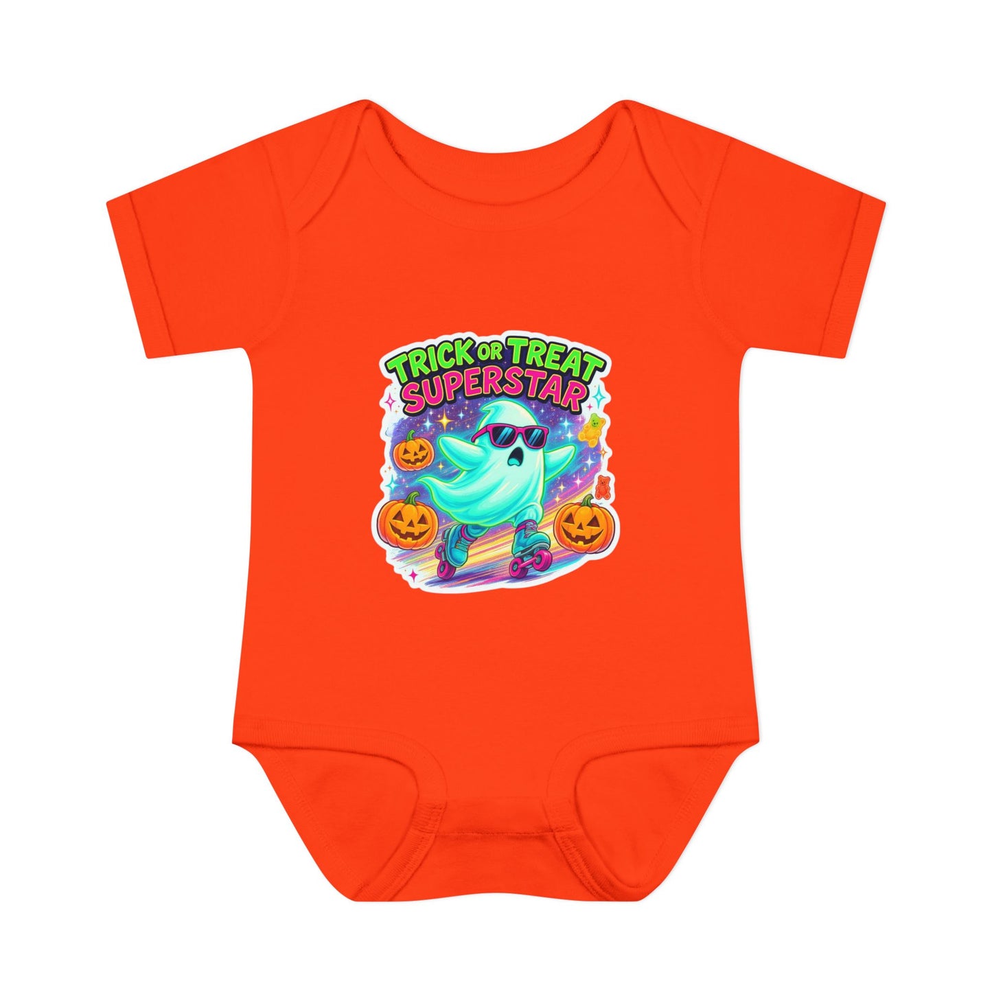 Trick or Treat Ghost Baby Bodysuit, Halloween Infant Onesie, Cute Baby Costume, Halloween Gift, Baby Superhero Outfit