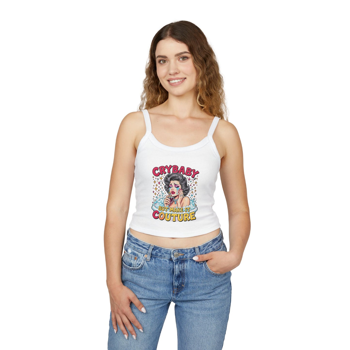 Couture Crybaby Tank Top, Women's Sleeveless Tee, Edgy Grunge Cami, Trendy Fashion Shirt, Cool Streetwear Vest