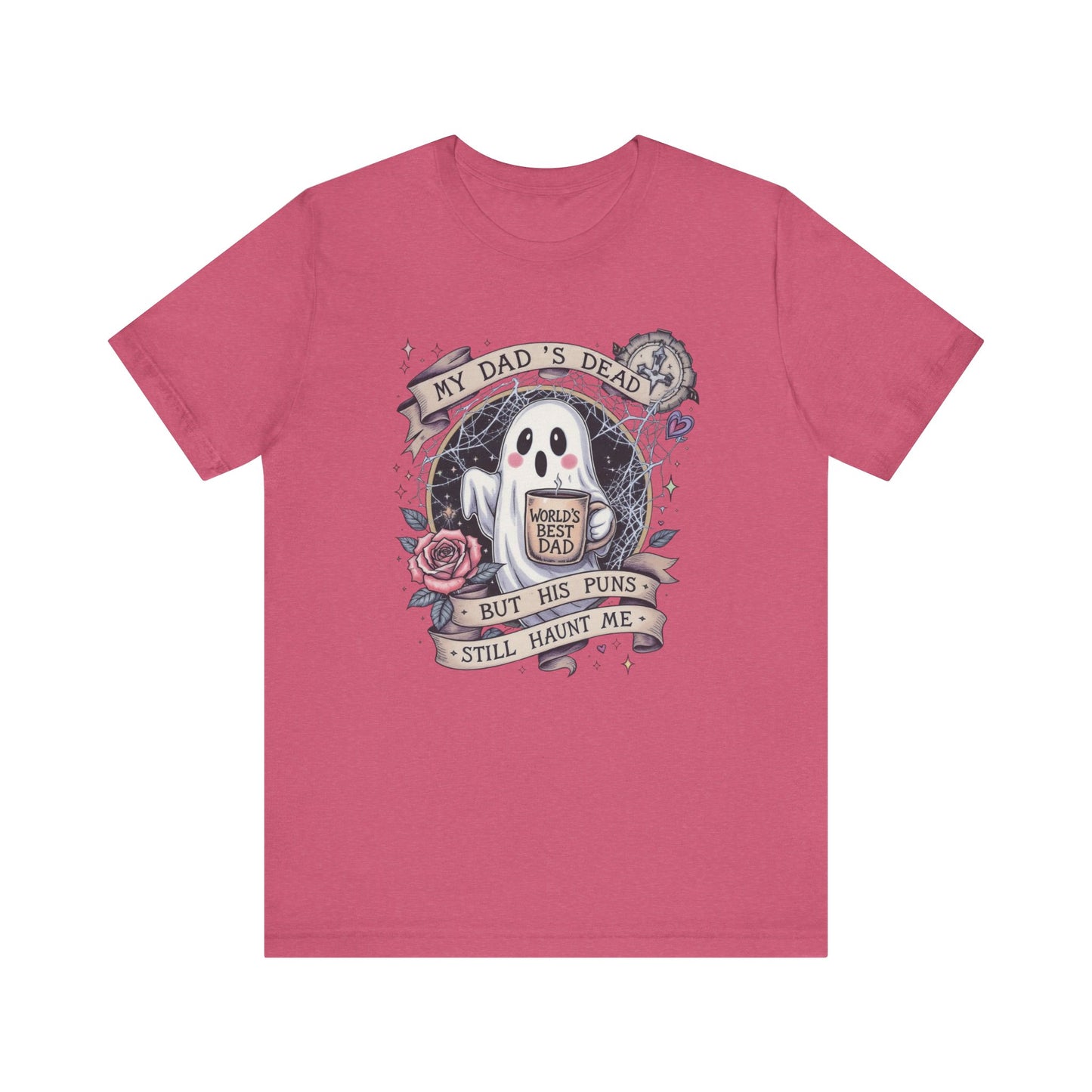 My Dad's Dead Ghost T-Shirt, Funny Grief Tee, Halloween Humor Shirt, Unique Gift for Dad, Spooky Casualwear