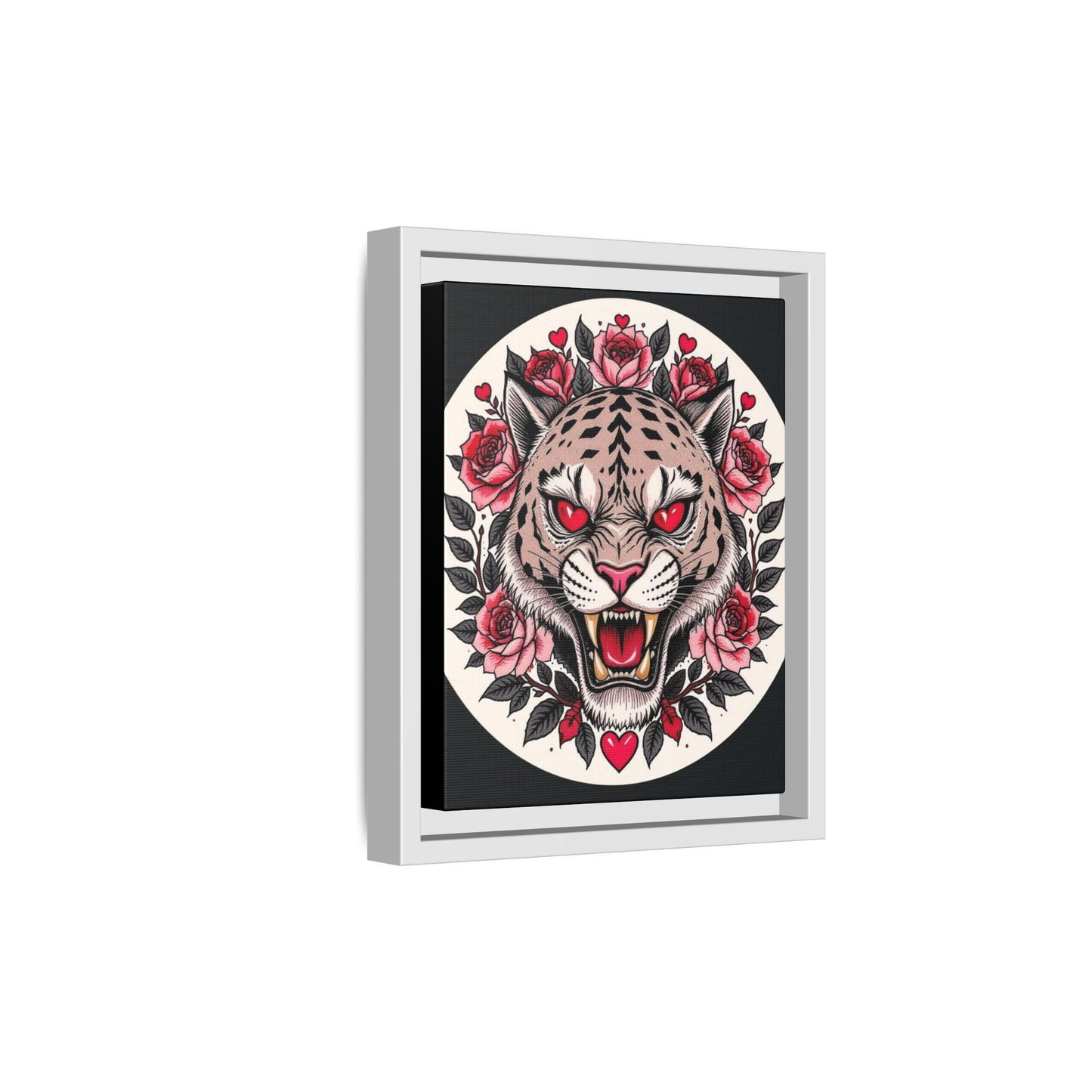 Framed Art Print: Fierce Tiger Portrait, Wall Decor, Tattoo Art, Animal Print, Gift for Nature Lovers