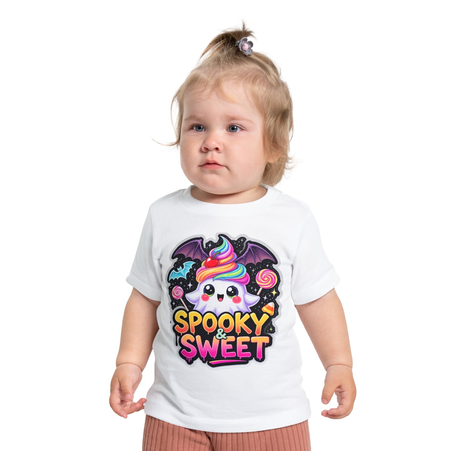 Spooky & Sweet Baby T-Shirt, Cute Ghost Tee, Halloween Outfit, Toddler Bat Shirt, Adorable Kids Apparel, Fun Party Wear