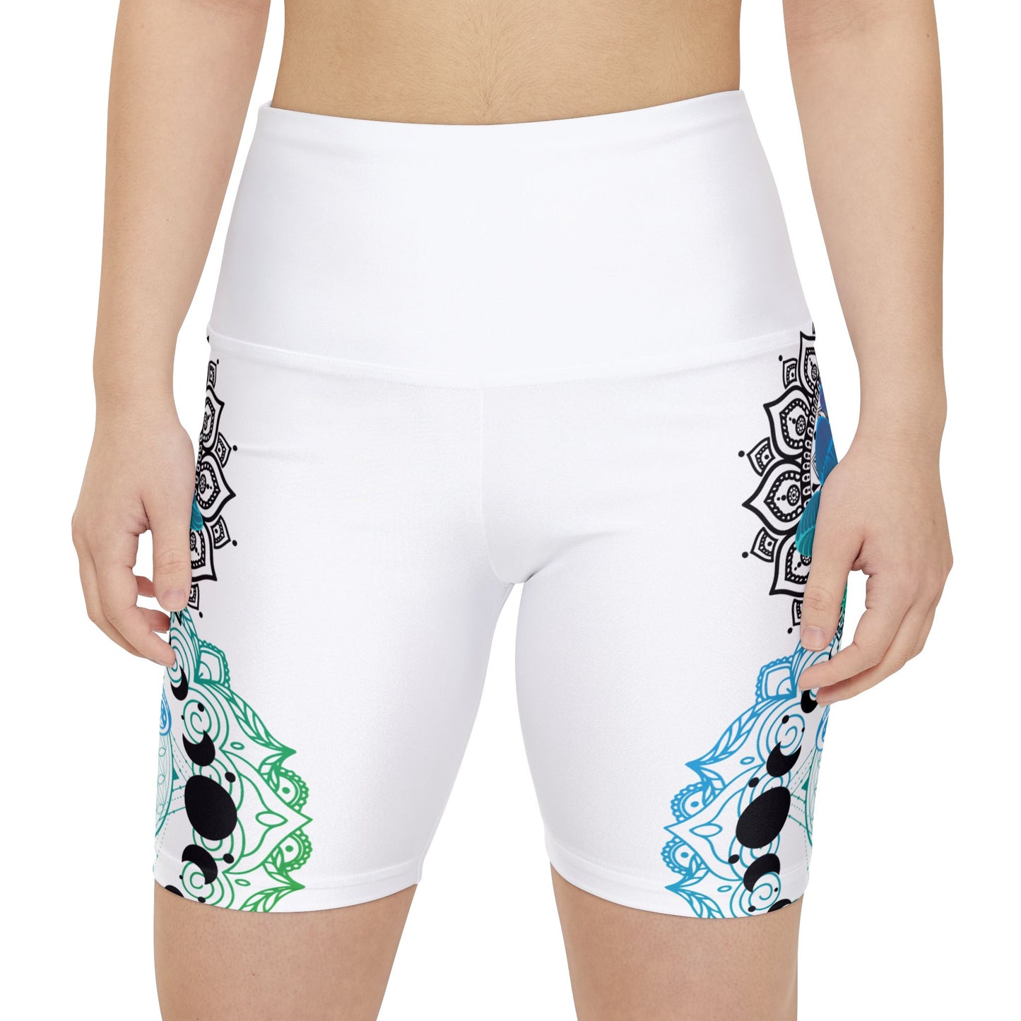 High Waisted Yoga Shorts (AOP)