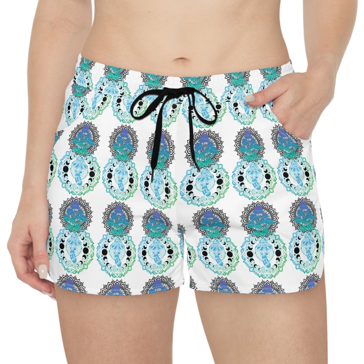 Mushroom Casual Shorts, Womens Lounge Shorts, Cute Summer Shorts, Botanical Shorts, Boho Shorts