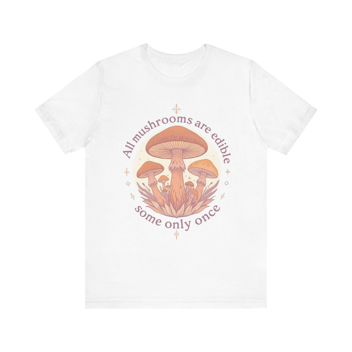Mushroom Themed Unisex Tee - Edible Mushrooms Design, Casual Wear, Nature Lover Gift, Festival Outfit, Eco-Friendly Fashion