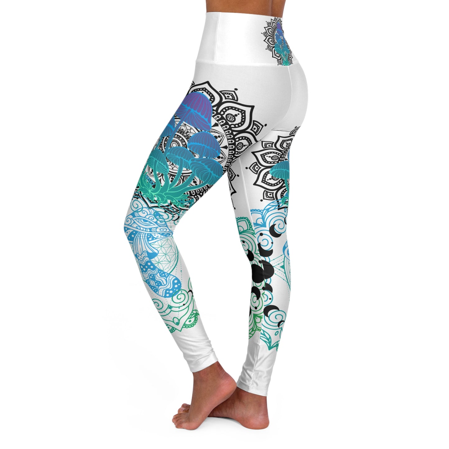 Mushroom High Waisted Yoga Leggings (AOP)