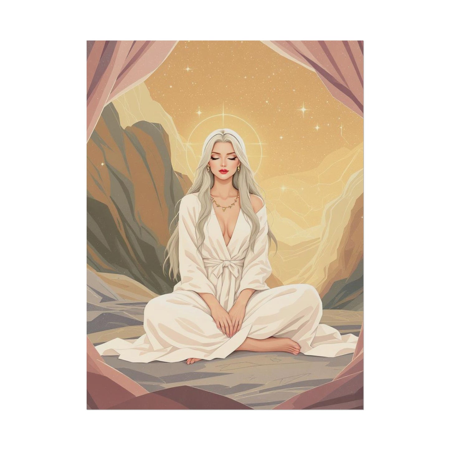 Spiritual Art Print, Meditation Poster, Wall Decor, Boho Home Decor, Zen Art, Gift for Her