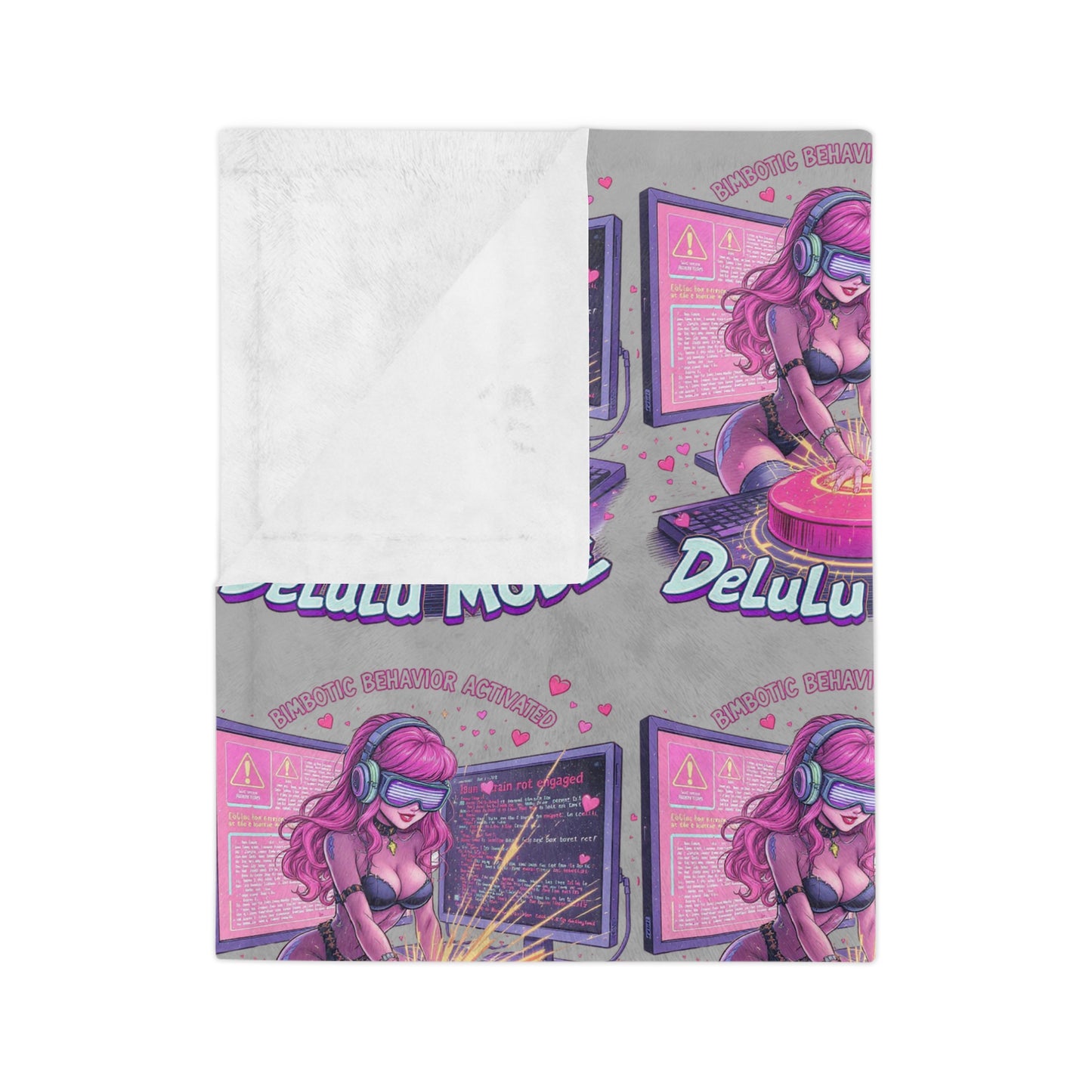 Delulu Mode Velveteen Microfiber Blanket, Cozy Throw, Fun Gift for Gamers, Home Decor, Soft Blanket for Movie Nights