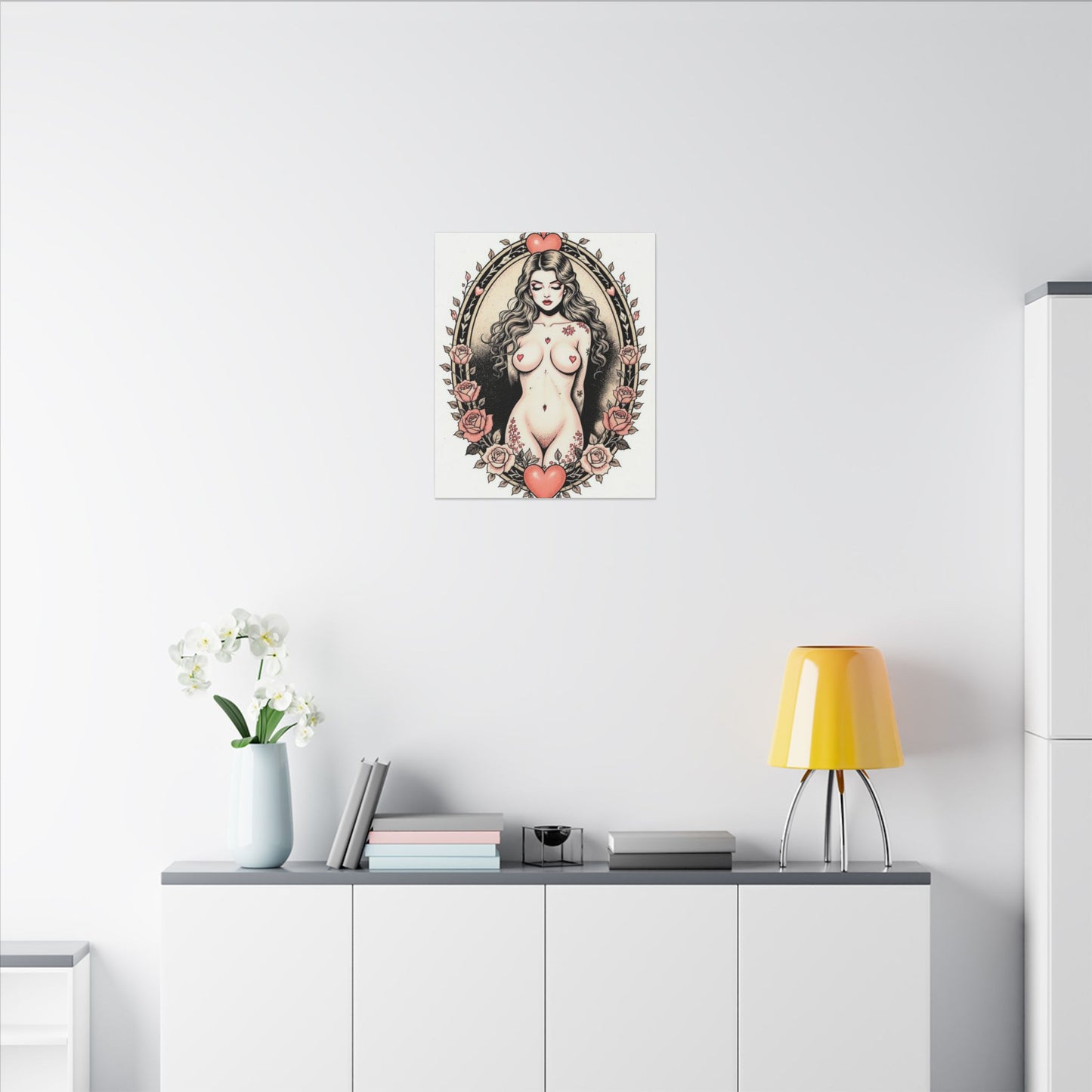 Elegant Art Canvas Print, Wall Decor, Bedroom Art, Romantic Gift, Valentine's Day Decor, Unique Home Décor