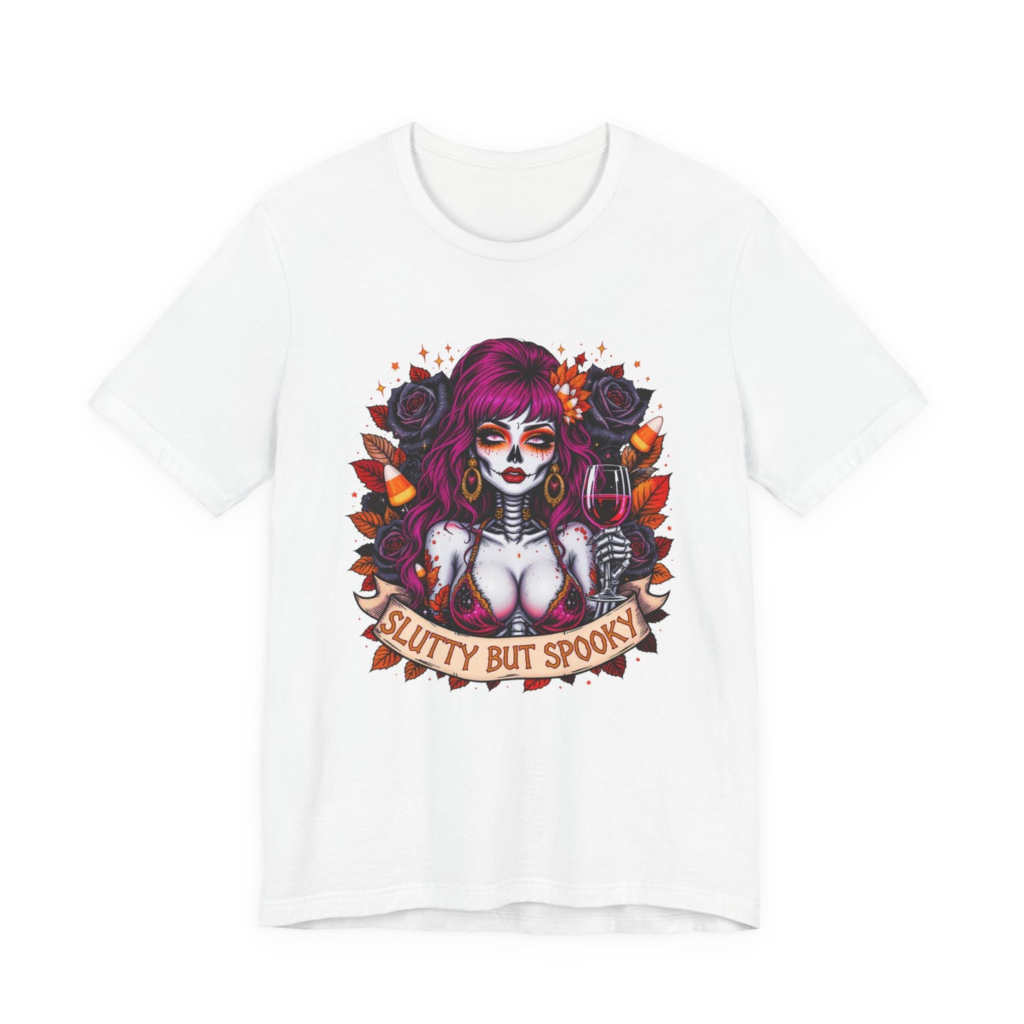 Halloween Graphic Tee, Spooky Shirt, Slutty But Spooky T-Shirt, Unisex Halloween Apparel, Gothic Style Shirt, Alternative Fashion
