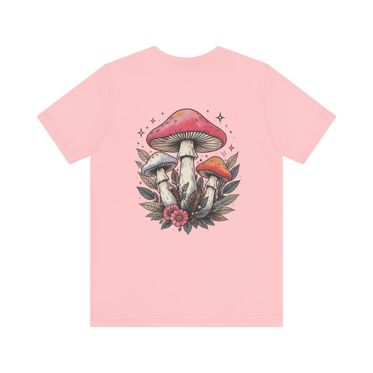Mushroom Art Tee, Unisex Graphic T-Shirt, Boho Style Apparel, Nature Lover Gift, Festival Outfit, Comfortable Casual Wear