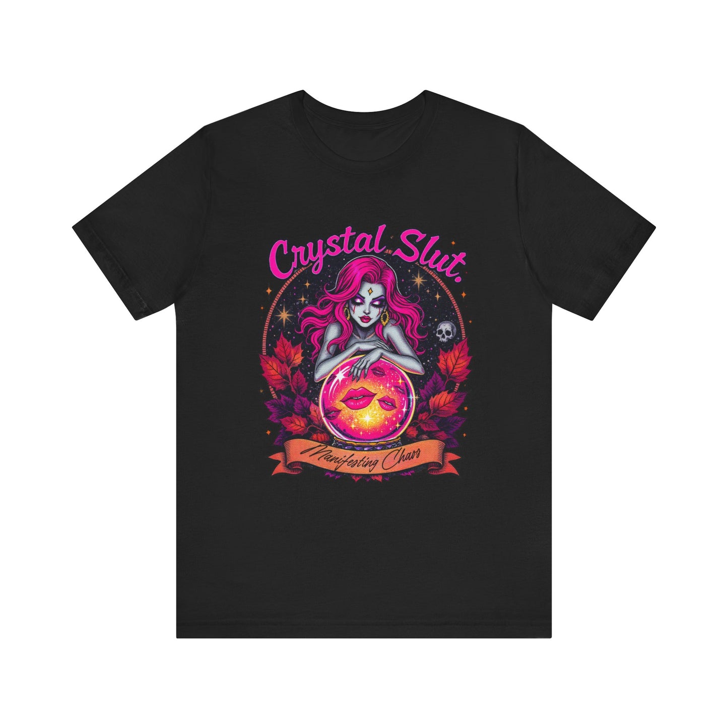 Crystal Slut Graphic Tee, Fun Halloween Shirt, Spooky Season Apparel, Gift for Witch Lovers, Unisex Halloween T-Shirt