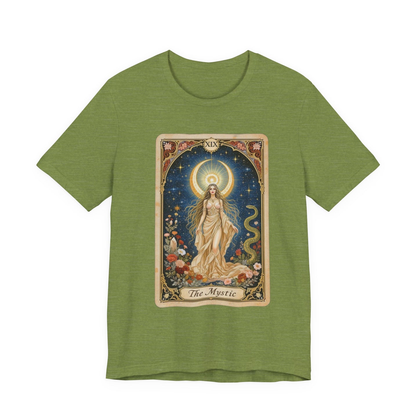 Mystic Tarot Short Sleeve Tee, Astrology Lovers Gift, Boho Style Top, Spiritual Apparel, Occult Themed Shirt, Unique Tee for Festivals