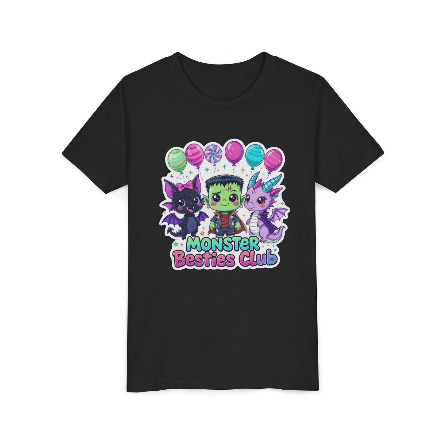 Monster Besties Club Halloween Tee, Kids Shirt, Children's Costume, Spooky Friends Graphic Top, Scary Creatures T-Shirt