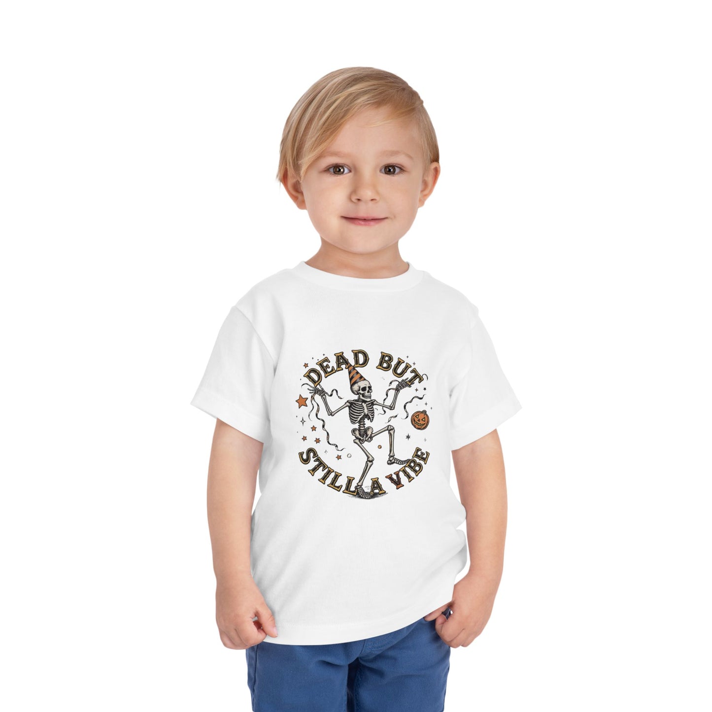 Dead But Still a Vibe Toddler Tee, Cute Halloween Shirt, Kids Graphic Tee, Toddler Halloween Apparel, Spooky Kids Clothing