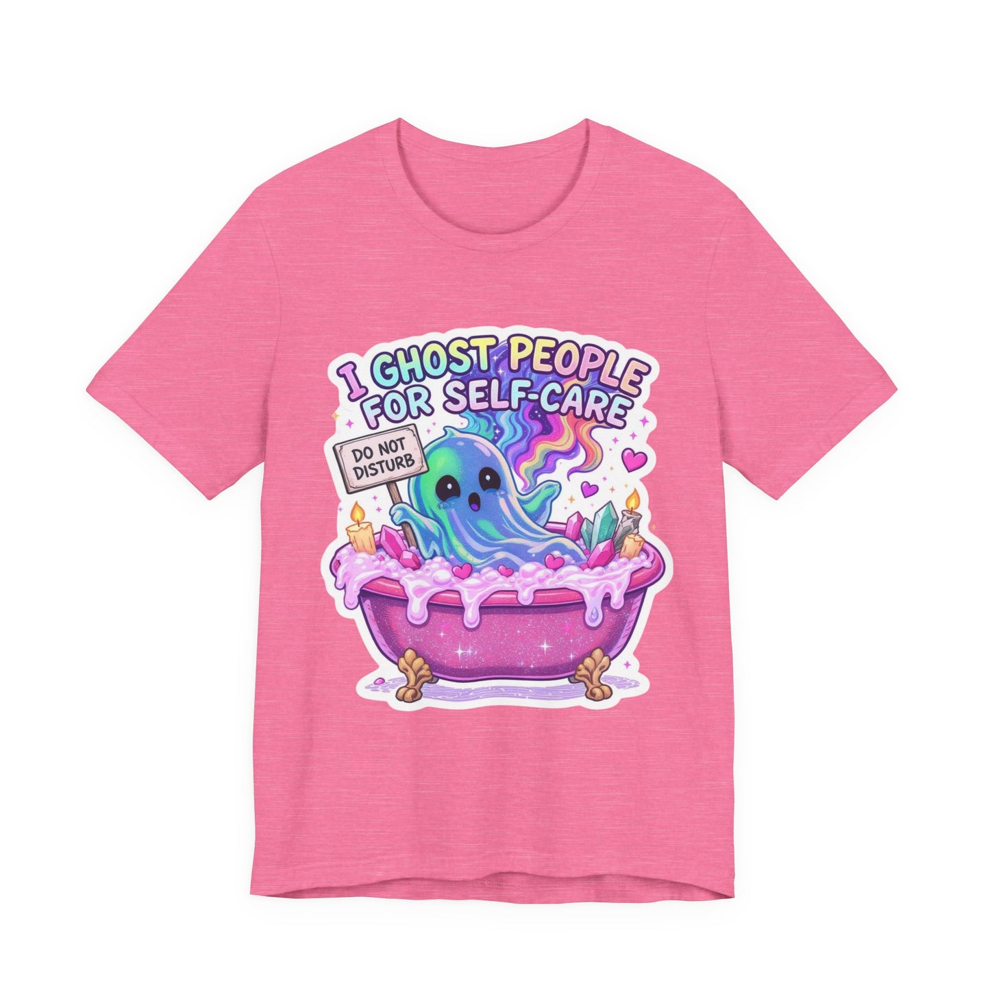 Cute Ghost Self-Care Tee, Unisex Graphic T-Shirt, Halloween Shirt, Self-Love Gift, Quirky Apparel