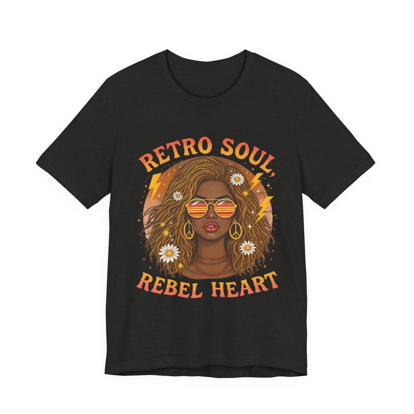 Retro Soul Rebel Heart Tee, Unisex Graphic T-Shirt, Vintage Inspired, Boho Chic, Music Lover's Gift, Summer Fashion