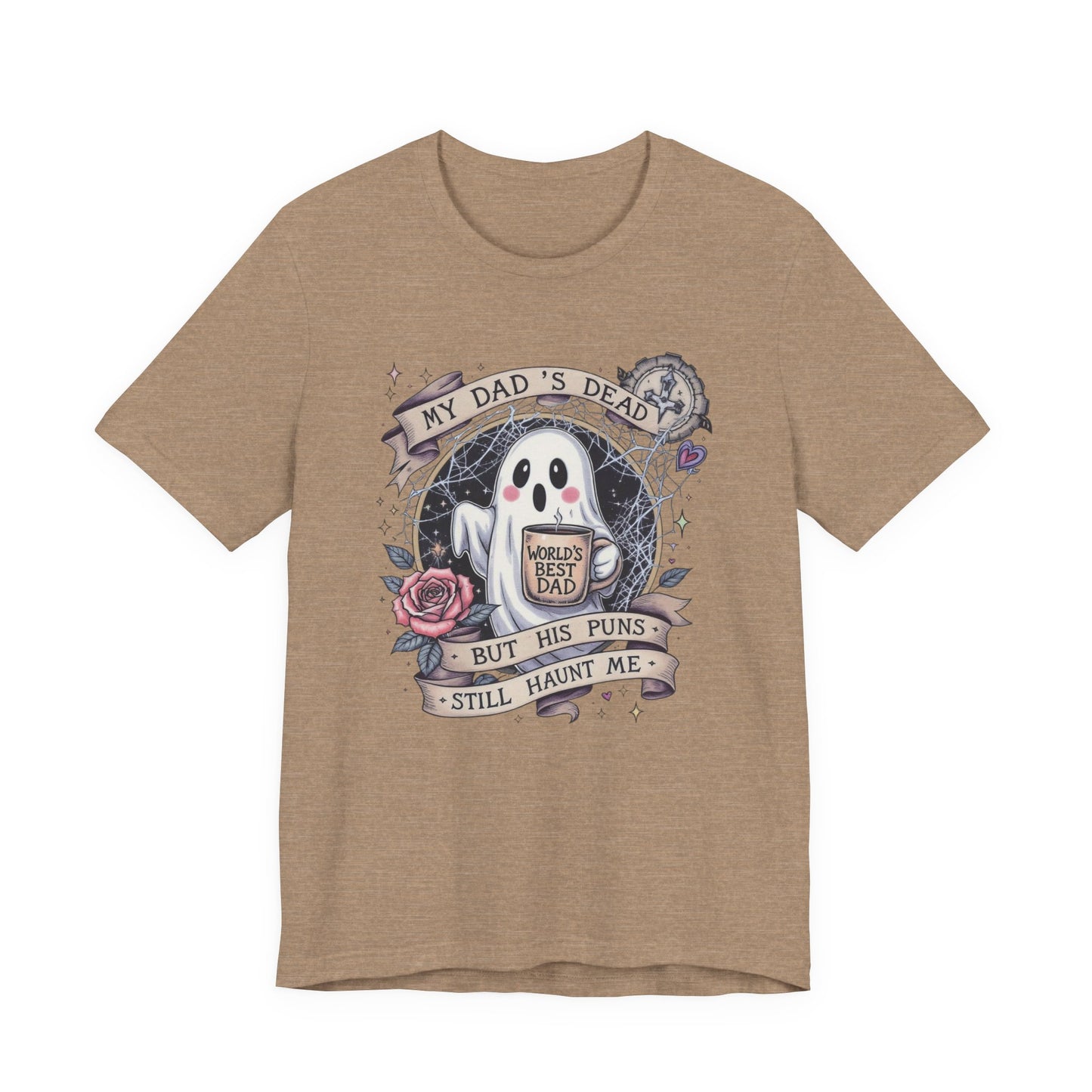 My Dad's Dead Ghost T-Shirt, Funny Grief Tee, Halloween Humor Shirt, Unique Gift for Dad, Spooky Casualwear