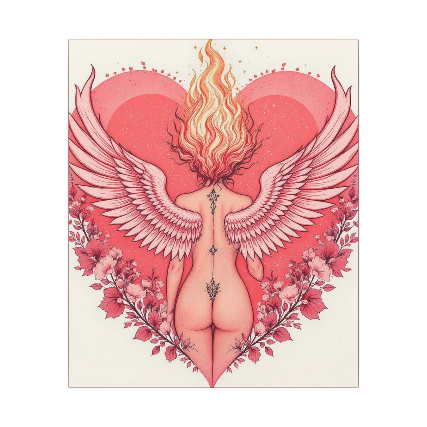 Romantic Canvas Art for Home Decor, Angel Wings Wall Art, Valentine's Gift, Feminine Decor, Boho Room Accent