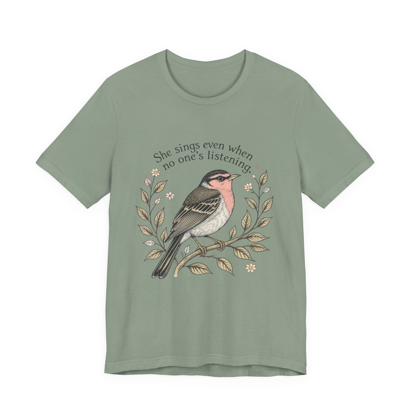 Nature-Inspired Inspirational T-Shirt, Bird Graphic Tee, Music Lovers Gift, Eco-Friendly Apparel, Casual Summer Style
