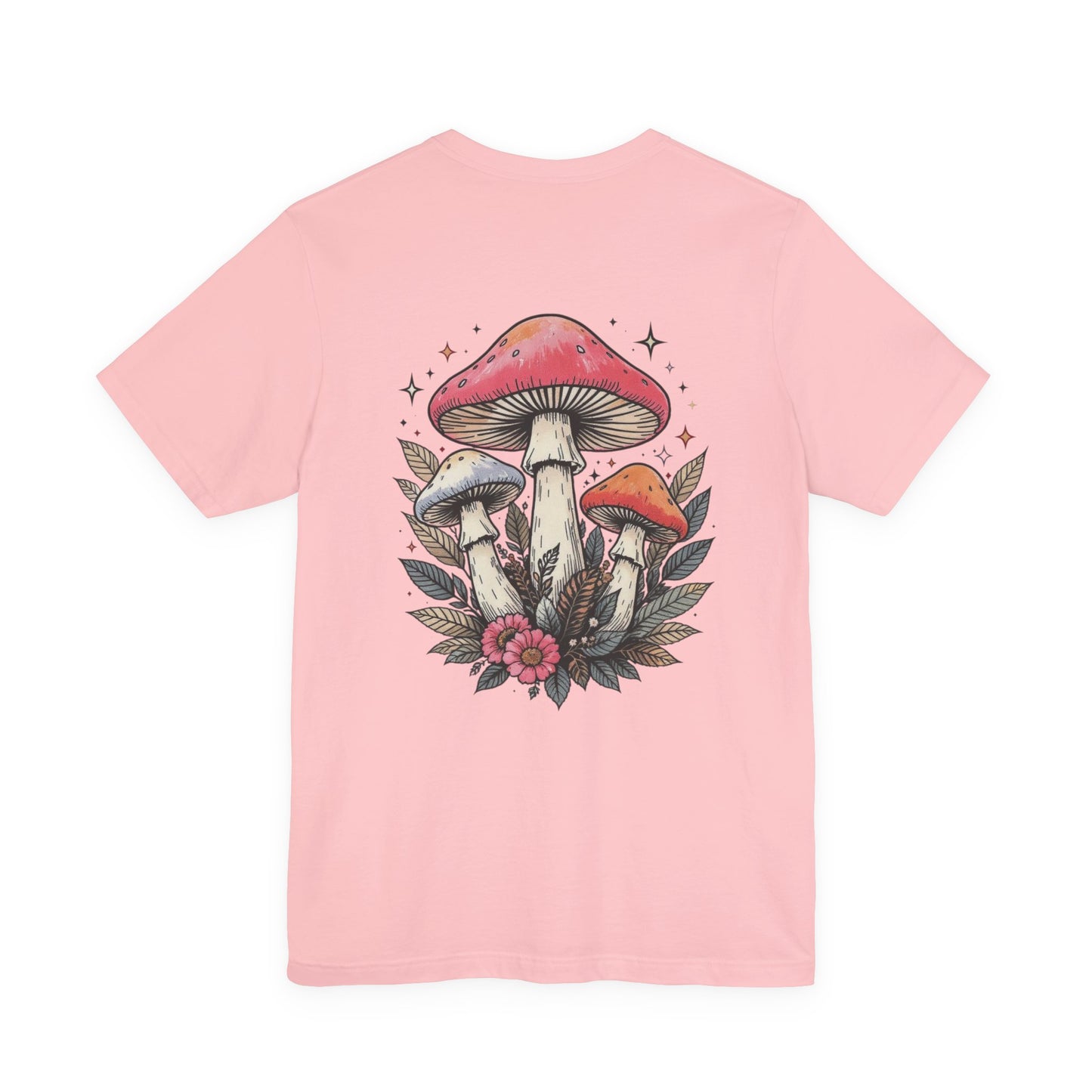 Mushroom Art Tee, Unisex Graphic T-Shirt, Boho Style Apparel, Nature Lover Gift, Festival Outfit, Comfortable Casual Wear