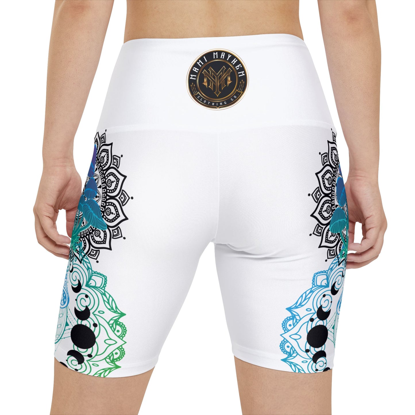 High Waisted Yoga Shorts (AOP)