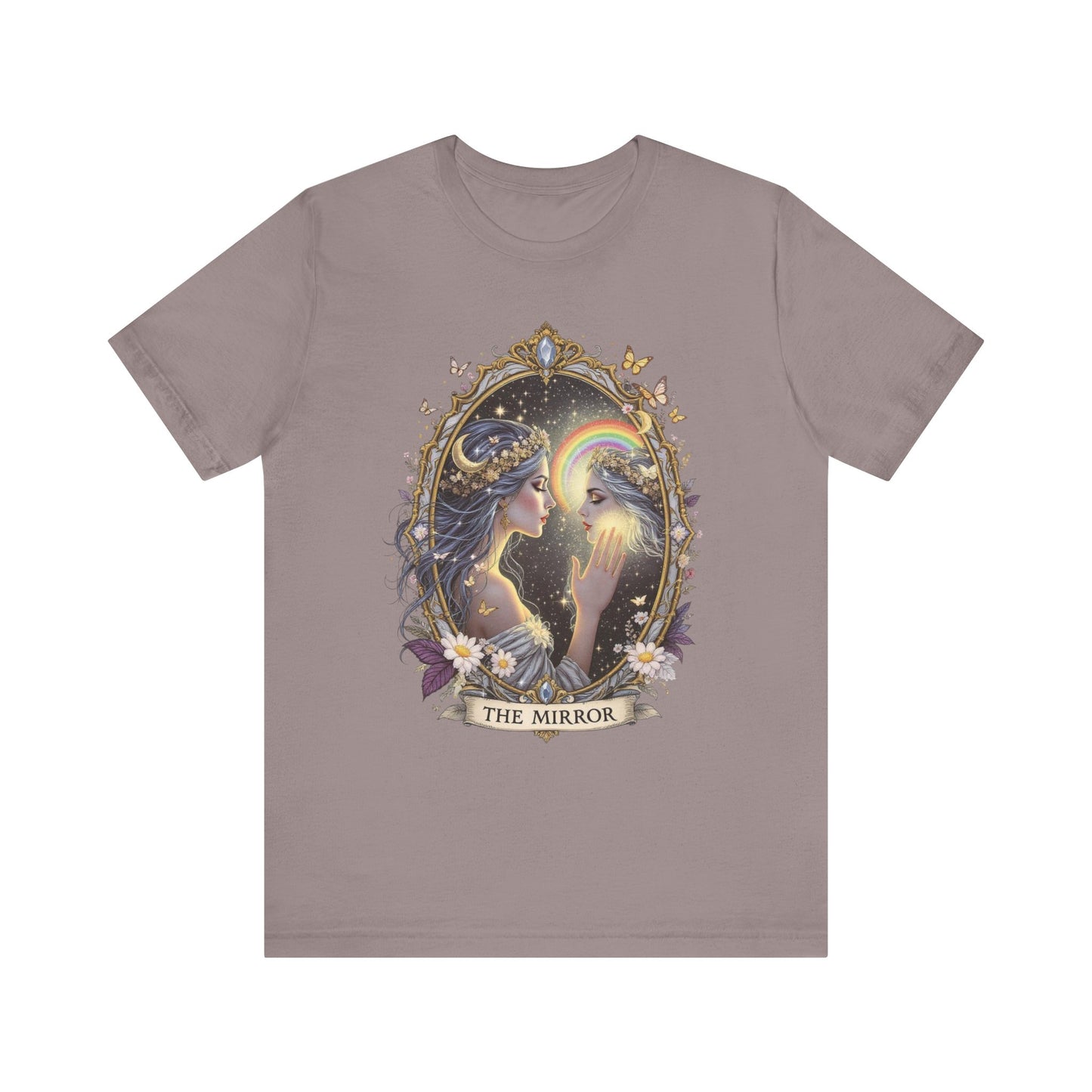 Enchanting Mirror Graphic Tee for Dreamers, Boho T-shirt, Magical Vibes, Gift for Her, Self-Discovery Top, Pride T-Shirt