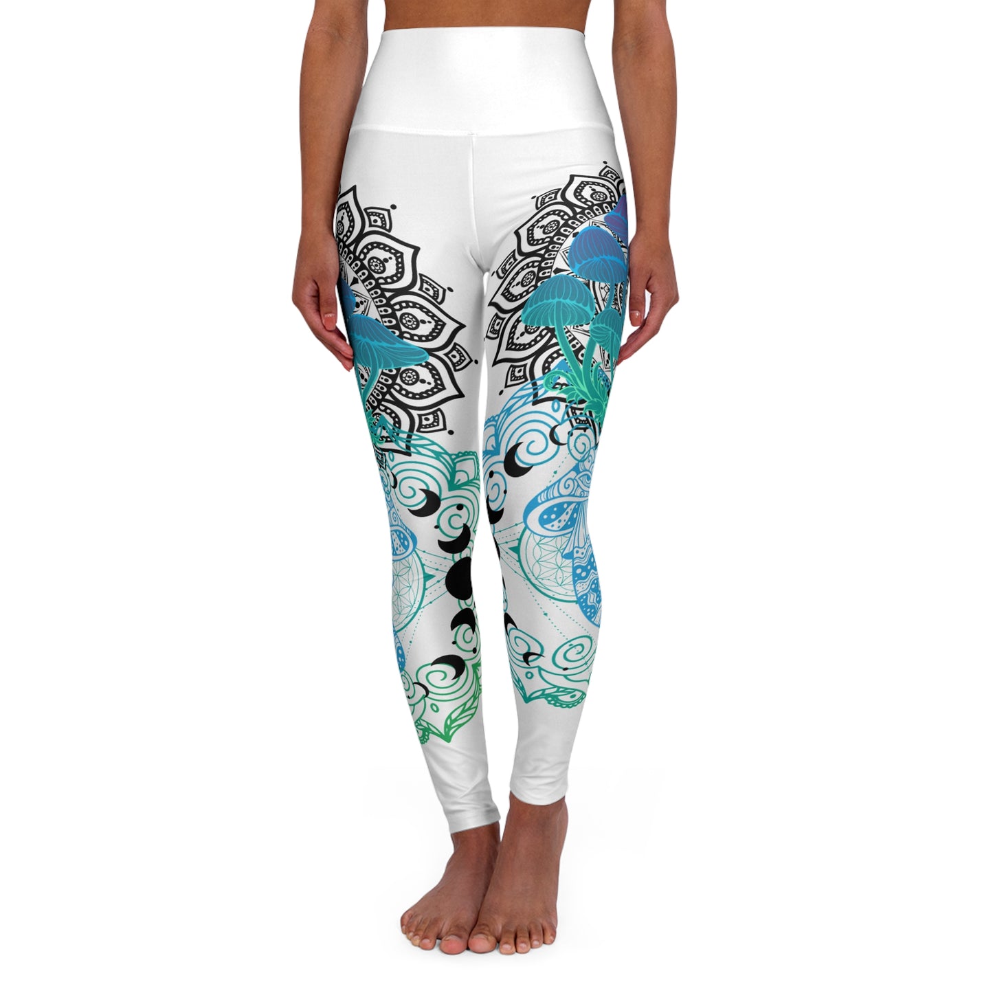 Mushroom High Waisted Yoga Leggings (AOP)