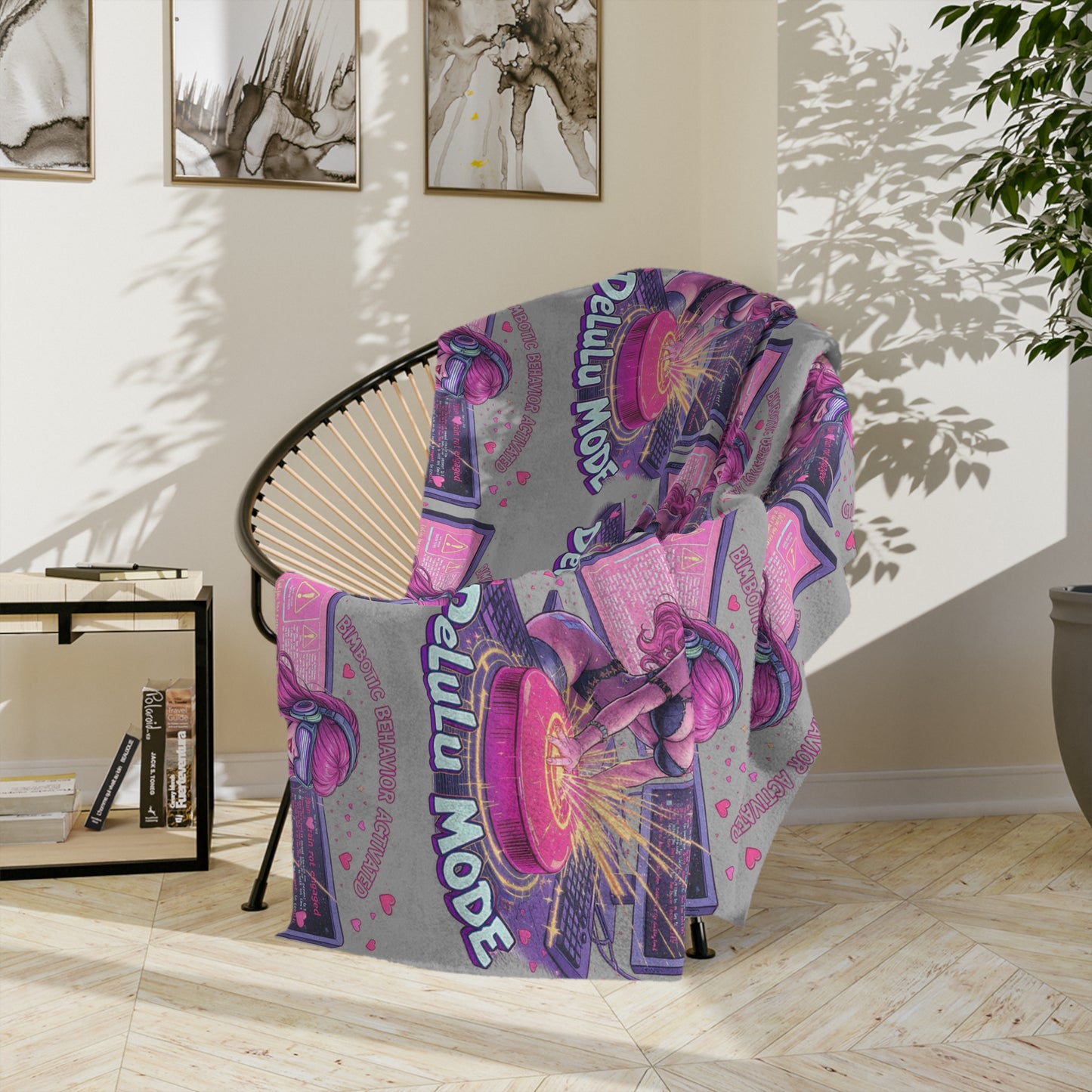 Delulu Mode Velveteen Microfiber Blanket, Cozy Throw, Fun Gift for Gamers, Home Decor, Soft Blanket for Movie Nights