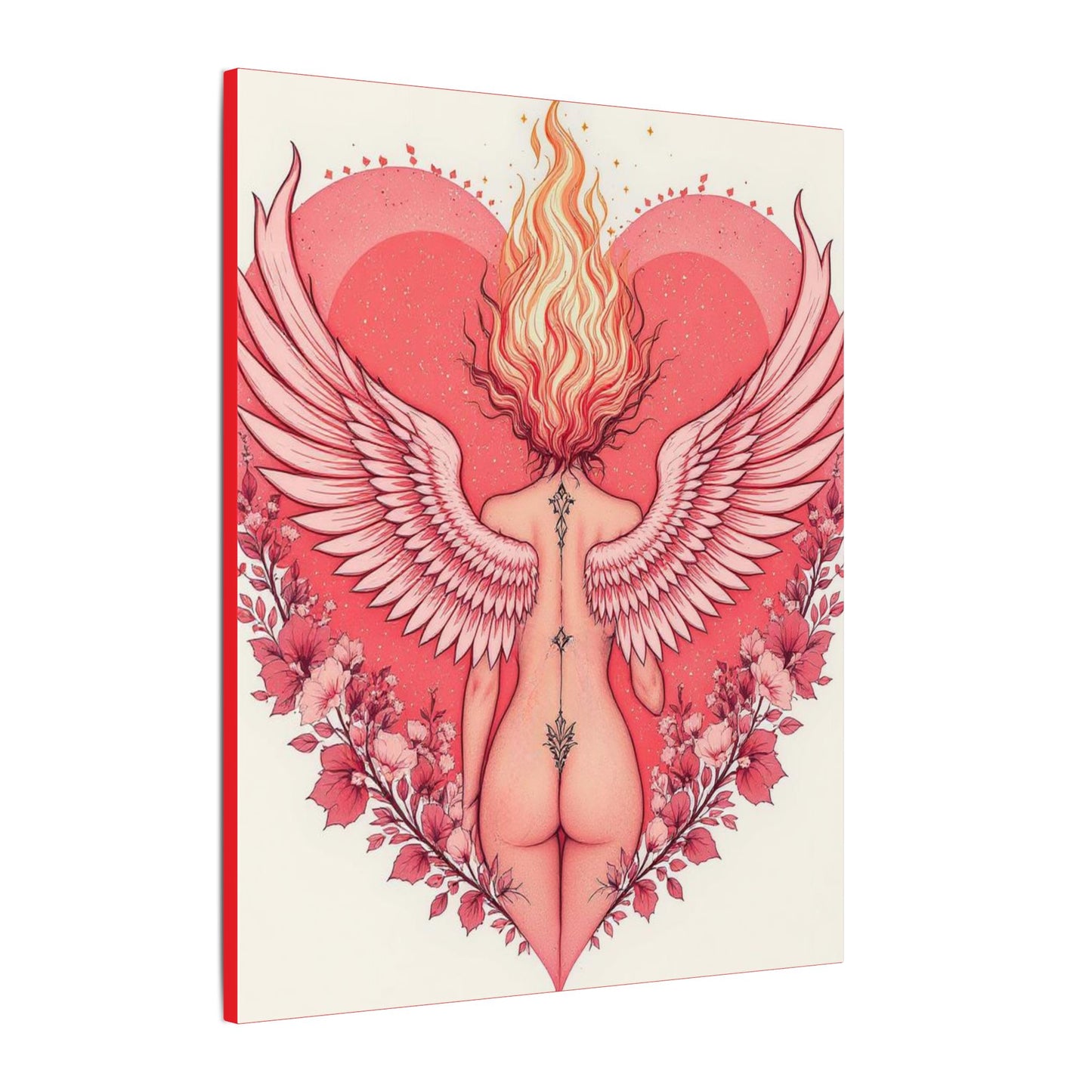 Romantic Canvas Art for Home Decor, Angel Wings Wall Art, Valentine's Gift, Feminine Decor, Boho Room Accent