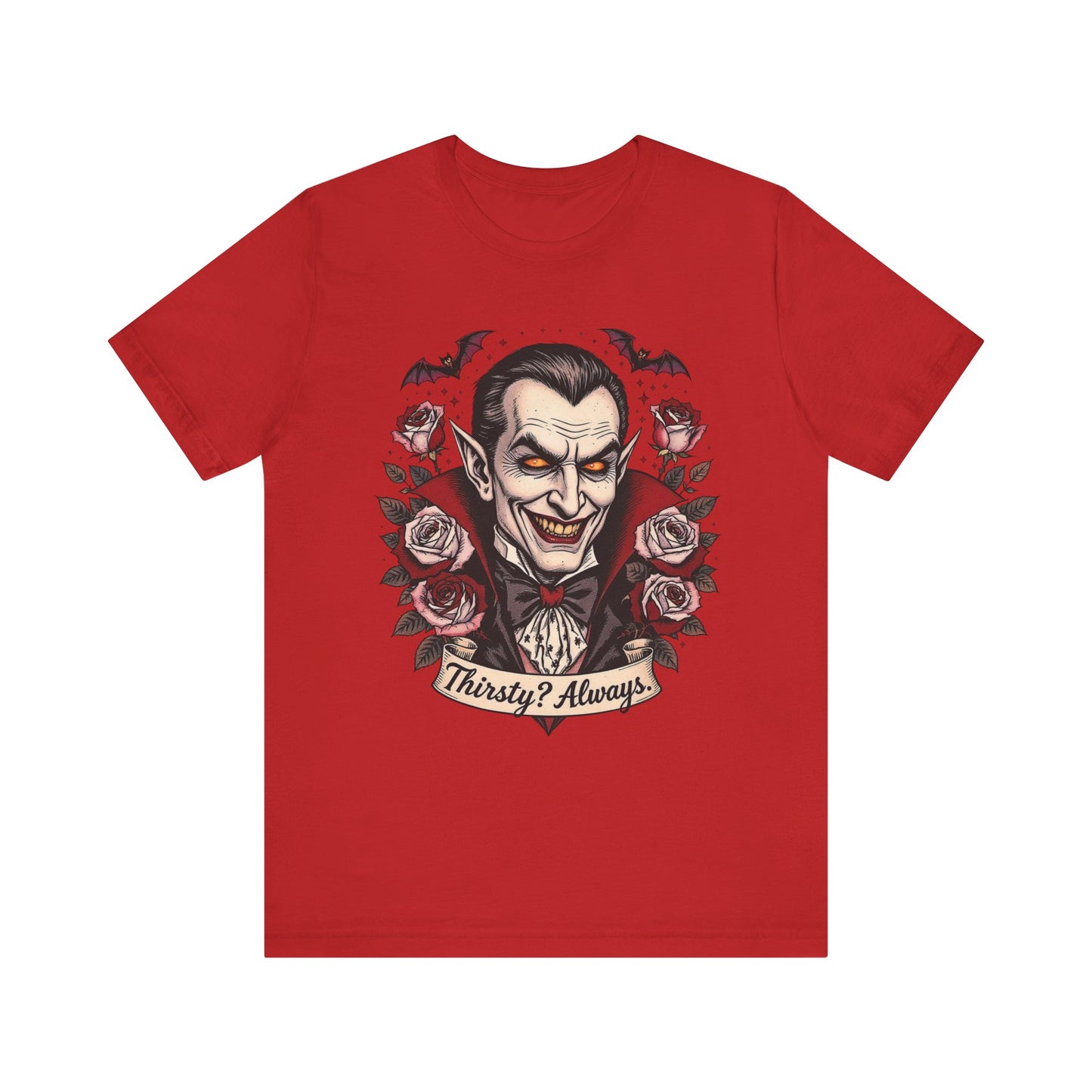 Vampire-Themed Short Sleeve Tee, Halloween Shirt, Unisex Graphic Tee, Posh Vampire Tee, Spooky Gift, Horror Lover's Apparel