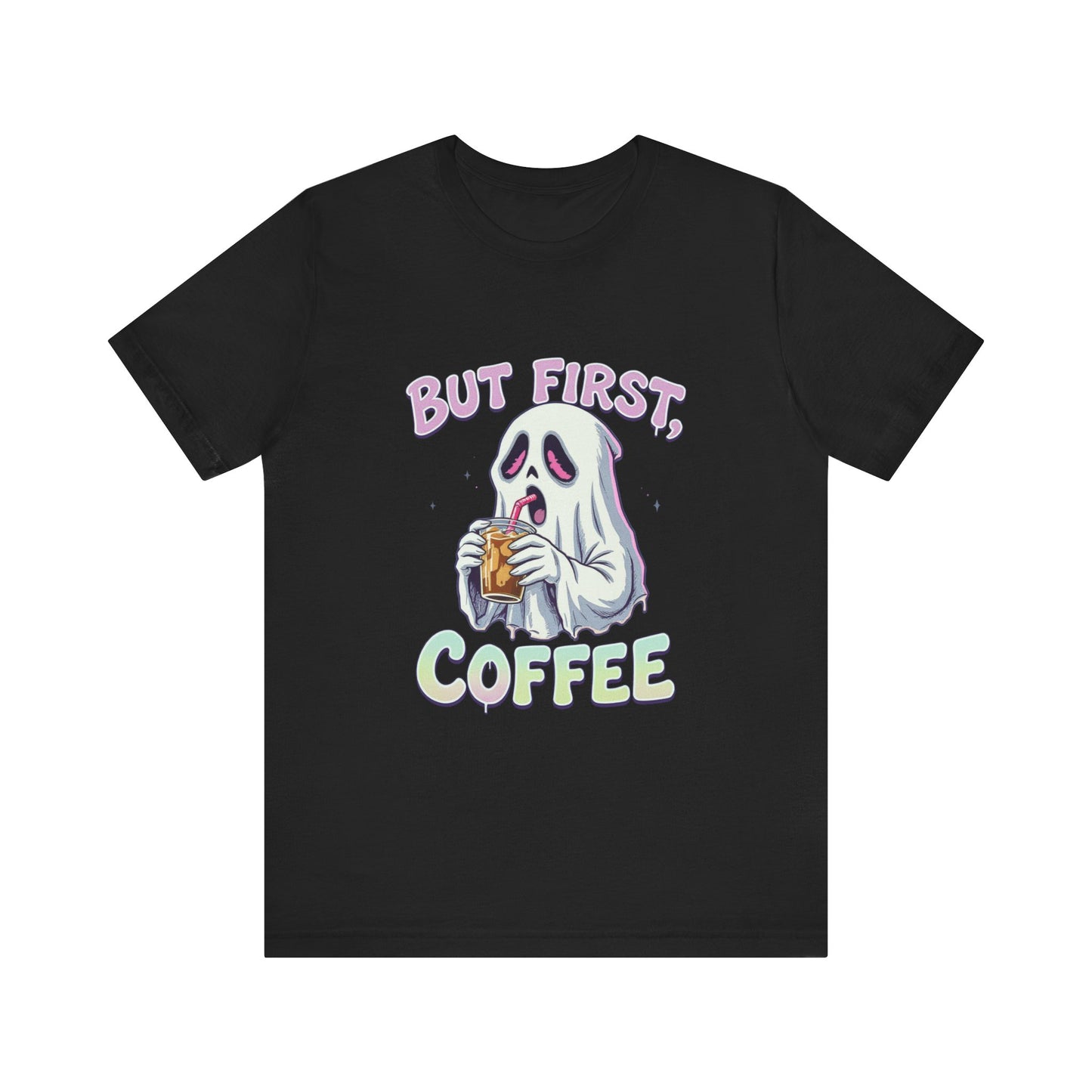 Spooky Coffee Lover Tee, Funny Graphic T-Shirt, Halloween Outfit, Gift for Coffee Lovers, Cute Ghost Design