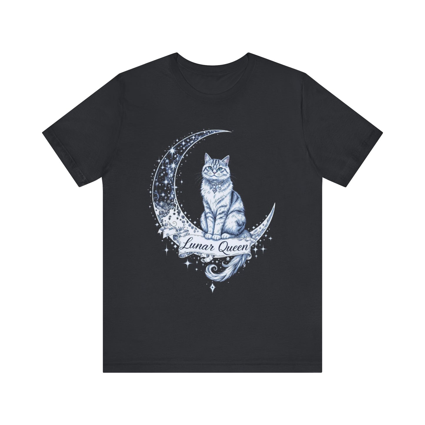 Lunar Queen Cat Tee, Unisex T-Shirt, Moon Cat Shirt, Astrology Gift, Celestial T-Shirt, Cat Lover Apparel
