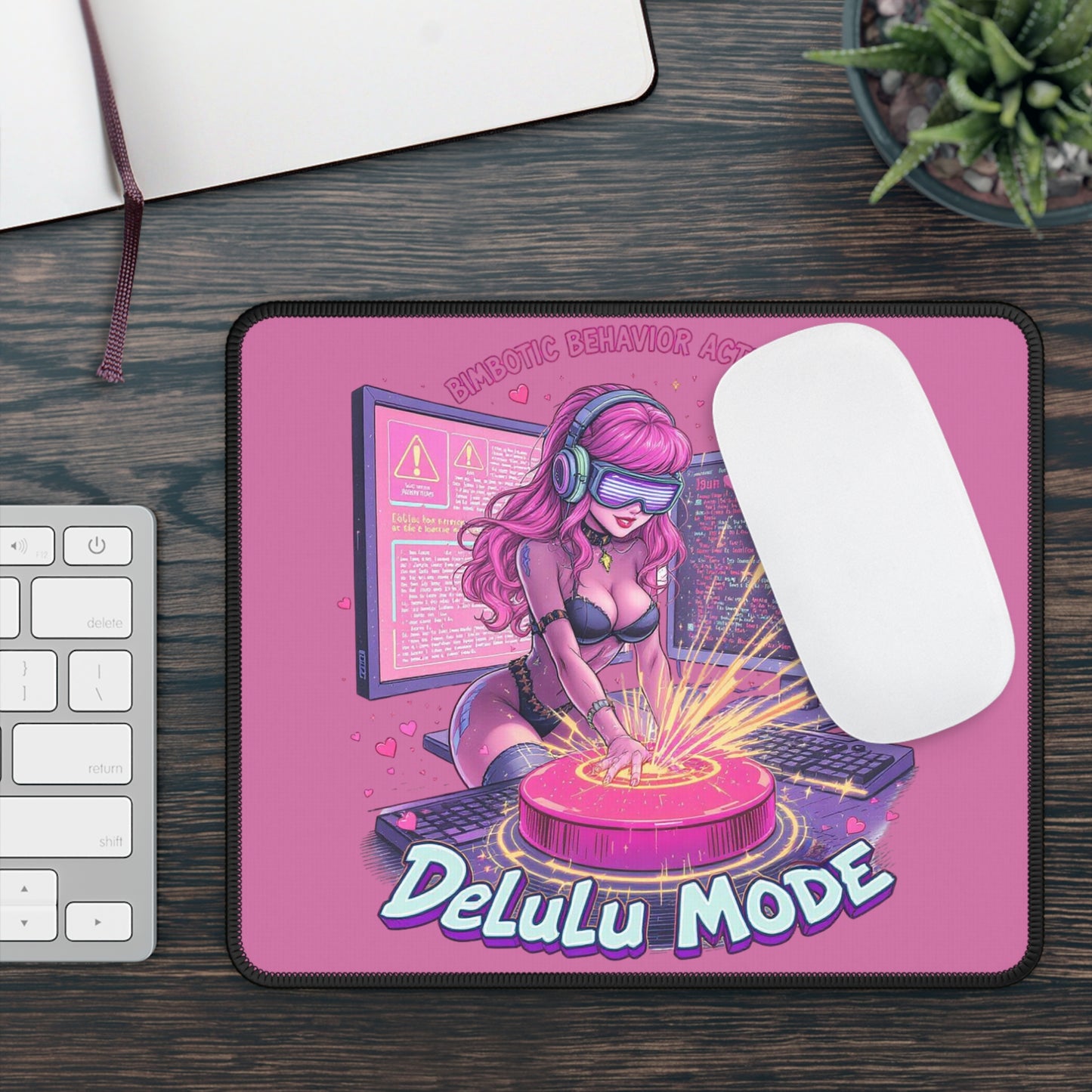 Vibrant Gaming Mouse Pad with 'Delulu Mode' Design - Perfect for Gamers, Streamers, Desk Decor, Birthday Gift, Home Office