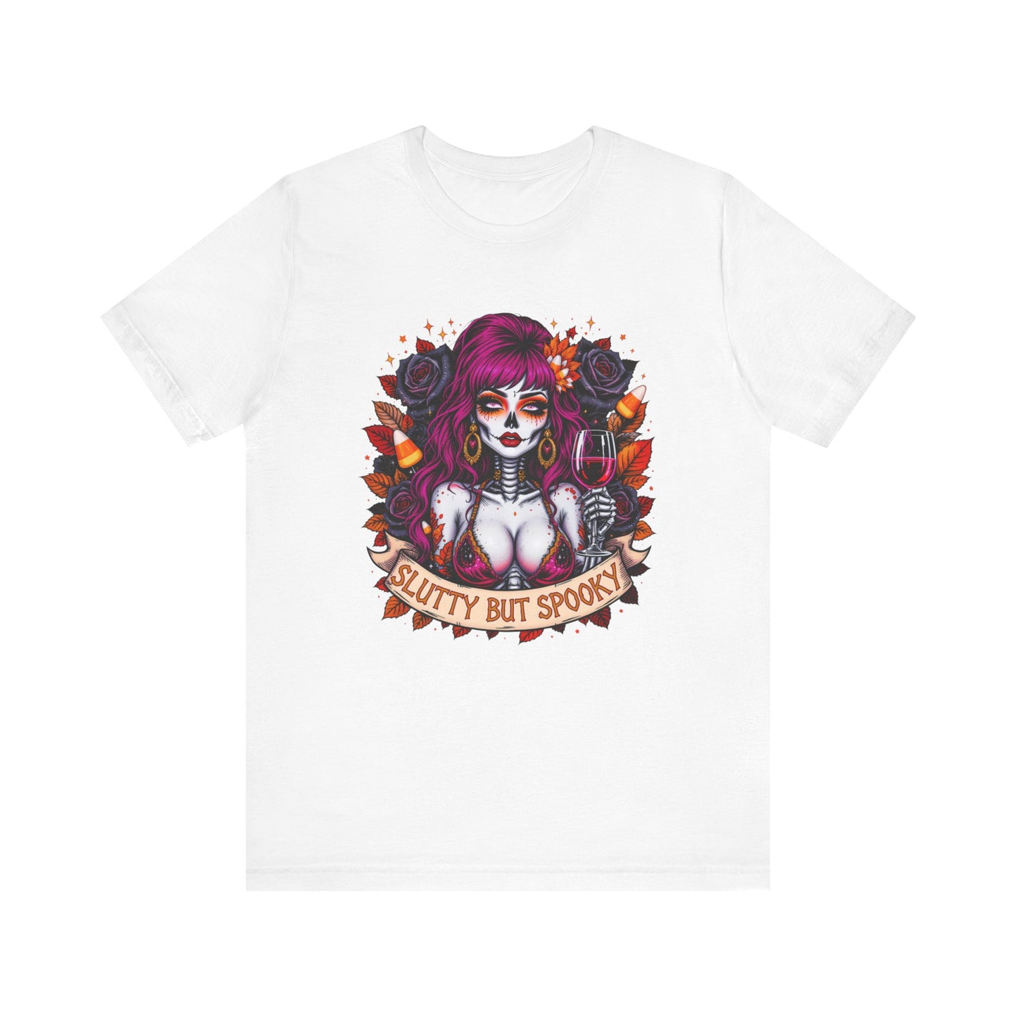 Halloween Graphic Tee, Spooky Shirt, Slutty But Spooky T-Shirt, Unisex Halloween Apparel, Gothic Style Shirt, Alternative Fashion
