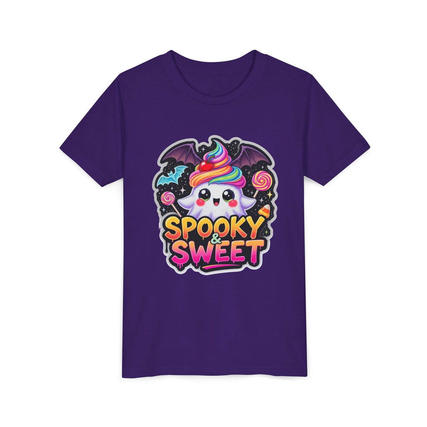 Spooky and Sweet Youth Tee, Halloween Shirt for Kids, Creepy Cute Children's T-Shirt, Fun Scary Graphic Top, Halloween Party Clothing