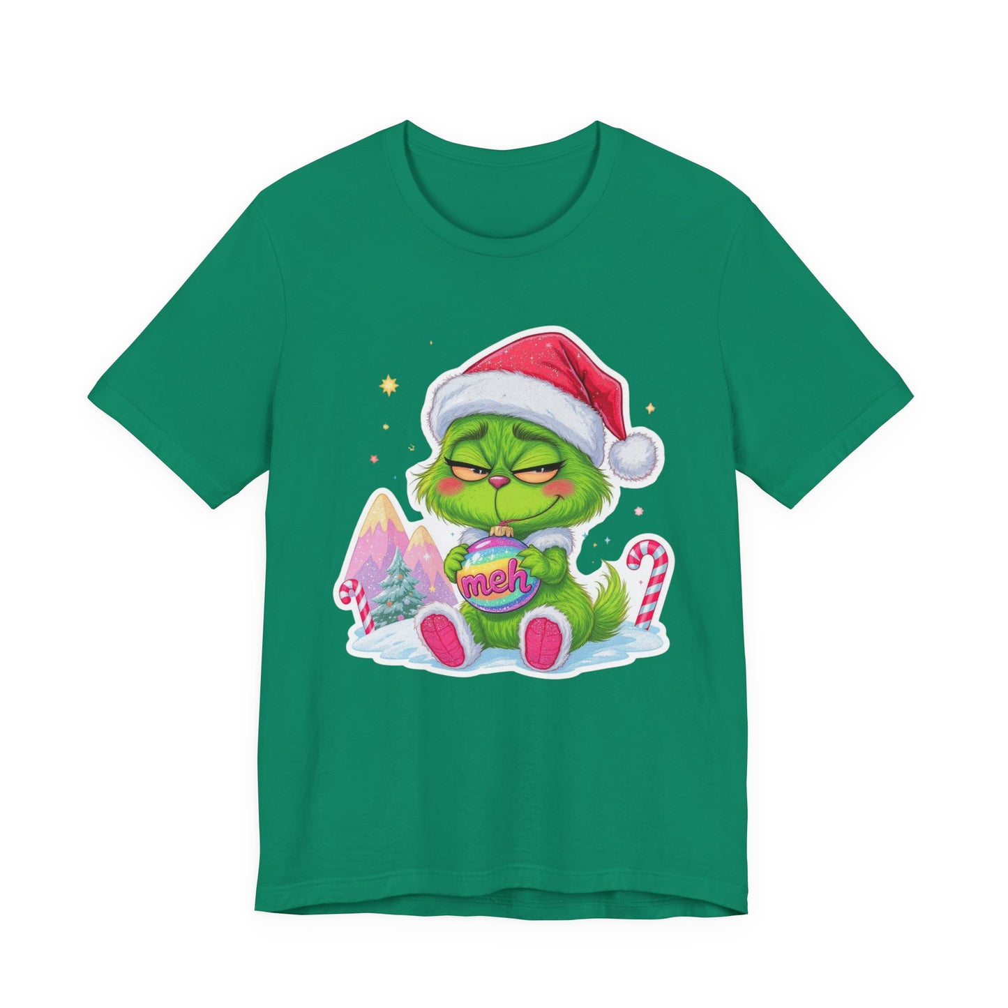 Christmas Grinch Tee, Festive T-Shirt, Holiday Gift, Unisex Short Sleeve Shirt, Cute Winter Wear, Family Celebrations