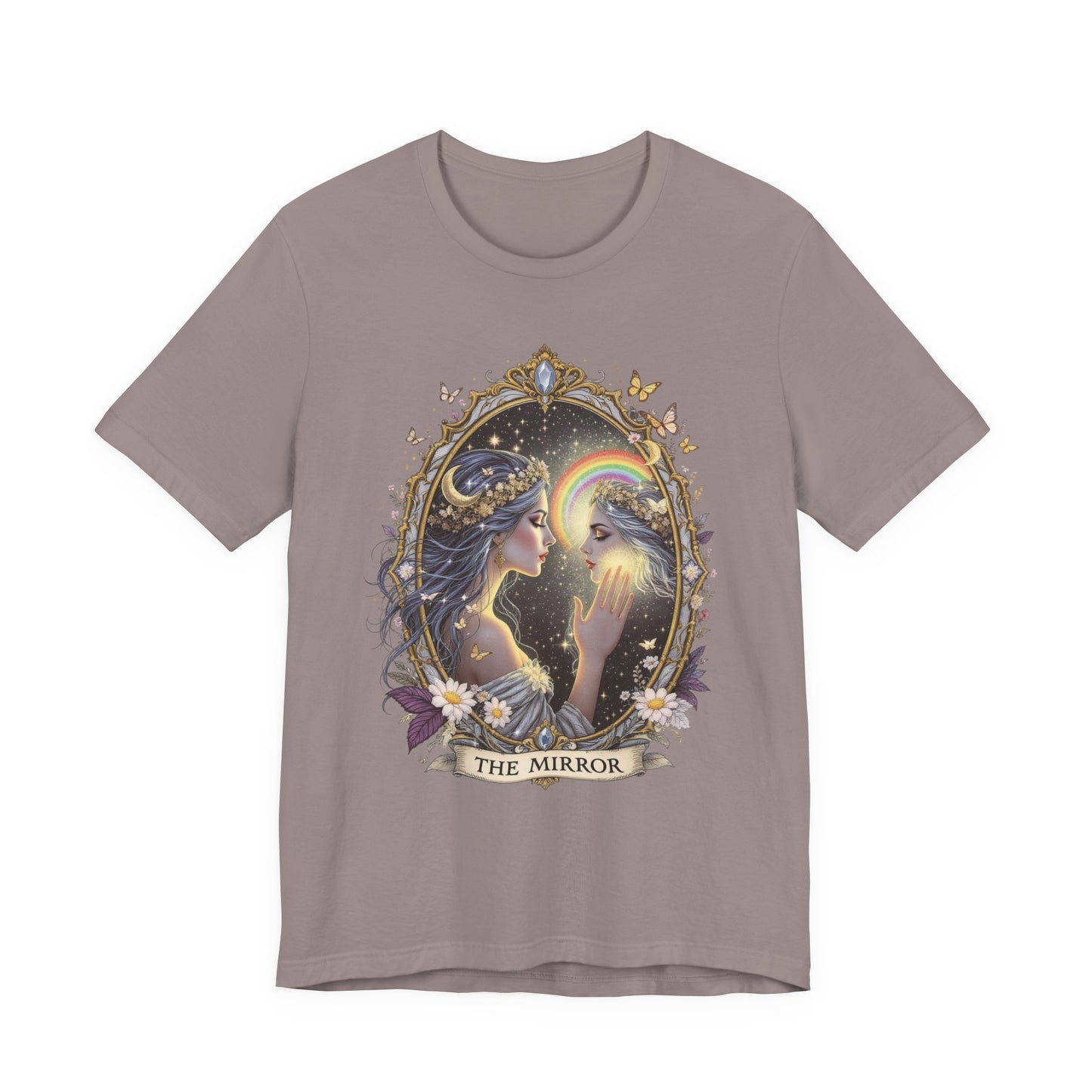 Enchanting Mirror Graphic Tee for Dreamers, Boho T-shirt, Magical Vibes, Gift for Her, Self-Discovery Top, Pride T-Shirt