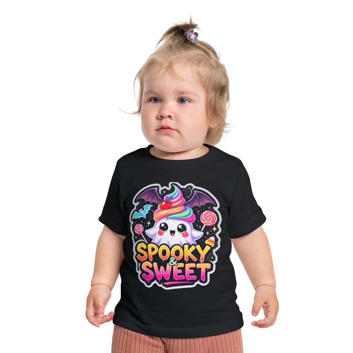 Spooky & Sweet Baby T-Shirt, Cute Ghost Tee, Halloween Outfit, Toddler Bat Shirt, Adorable Kids Apparel, Fun Party Wear