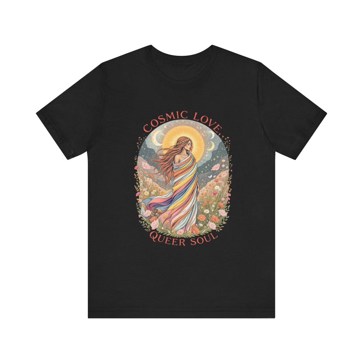 Cosmic Love Queer Soul Tee, Unisex Graphic Shirt, LGBTQ+ Pride T-Shirt, Festival Wear, Casual Summer Tee, Unique Gift Idea
