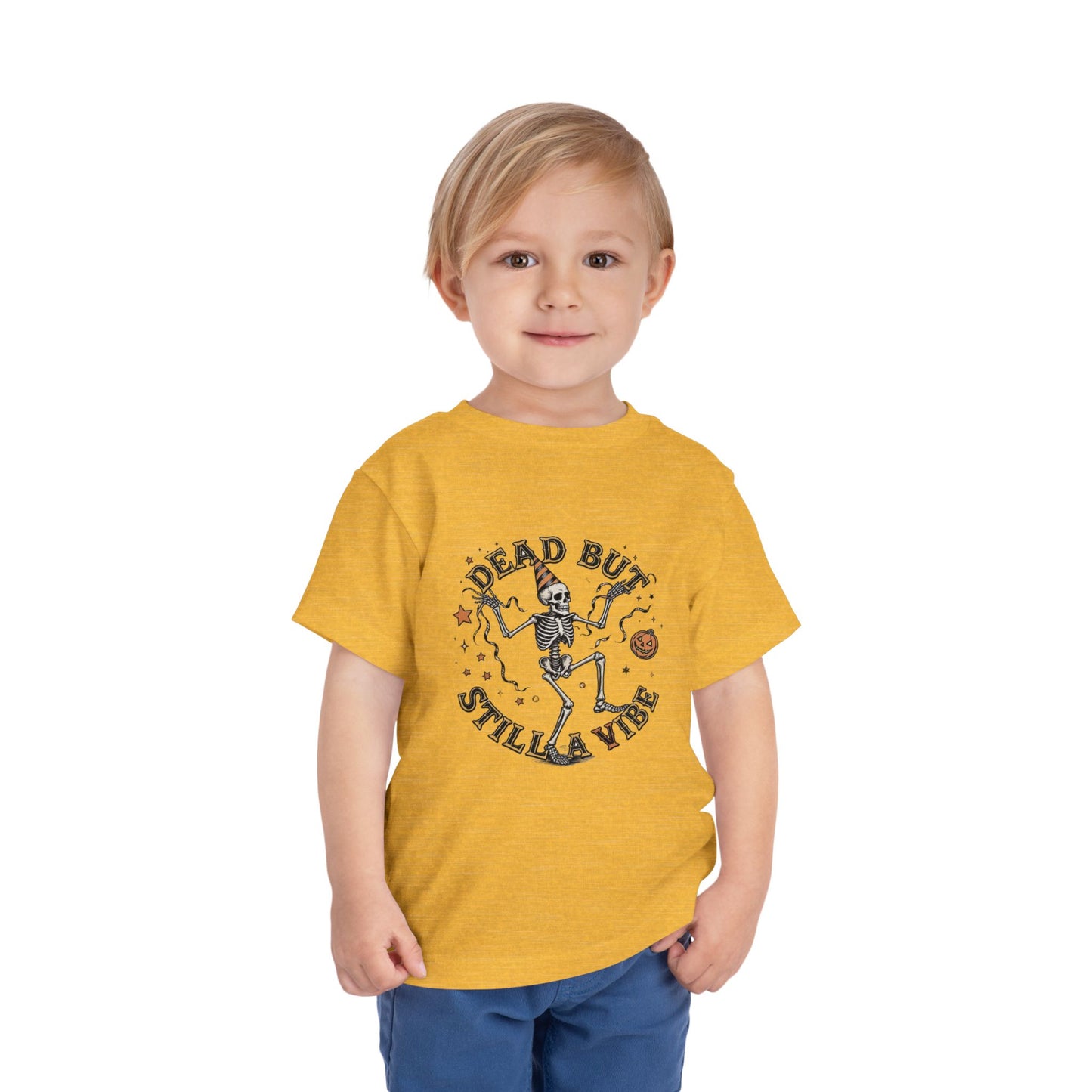 Dead But Still a Vibe Toddler Tee, Cute Halloween Shirt, Kids Graphic Tee, Toddler Halloween Apparel, Spooky Kids Clothing