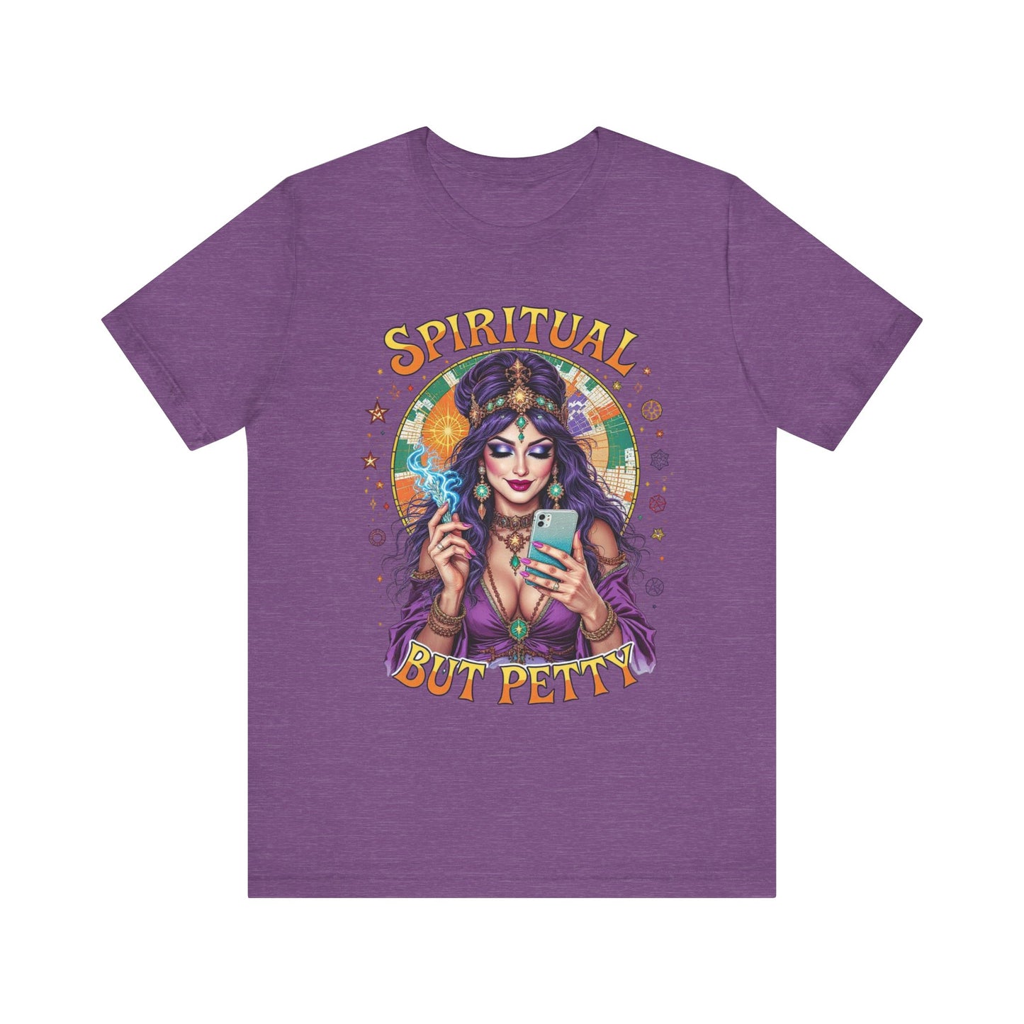 Spiritual But Petty Tee | Witchy Unisex Shirt | Orange Graphic Tee | Gift for Her | Boho Style