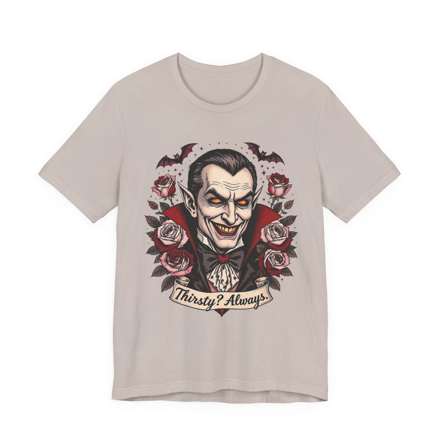 Vampire-Themed Short Sleeve Tee, Halloween Shirt, Unisex Graphic Tee, Posh Vampire Tee, Spooky Gift, Horror Lover's Apparel
